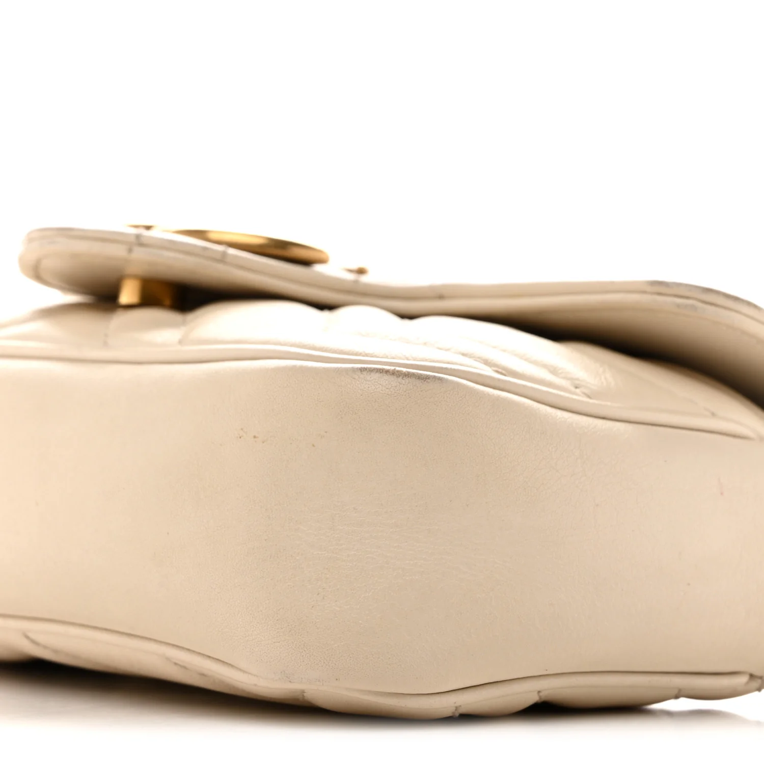 Calfskin Matelasse Super Mini GG Marmont Shoulder Bag White - Image 10