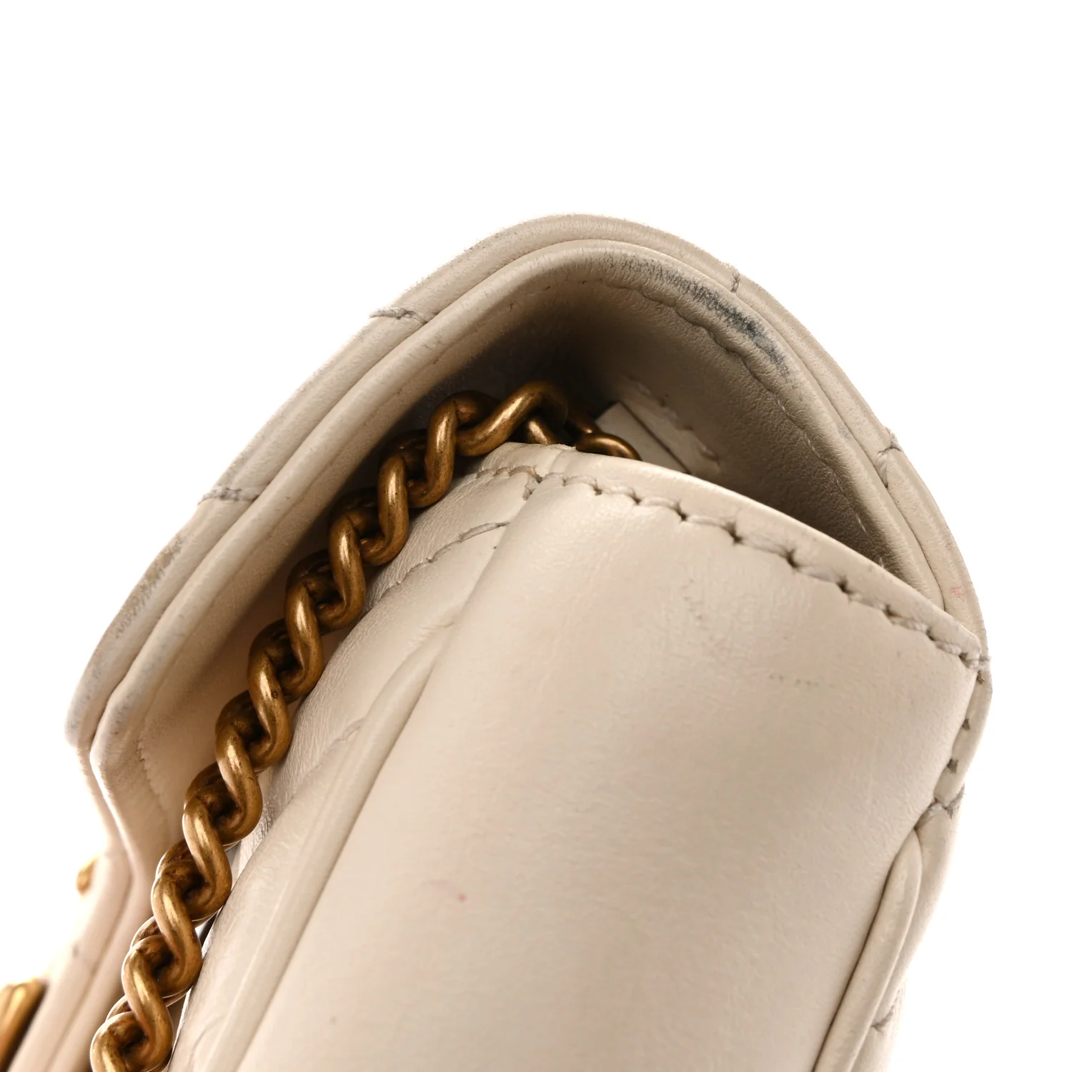 Calfskin Matelasse Super Mini GG Marmont Shoulder Bag White - Image 15