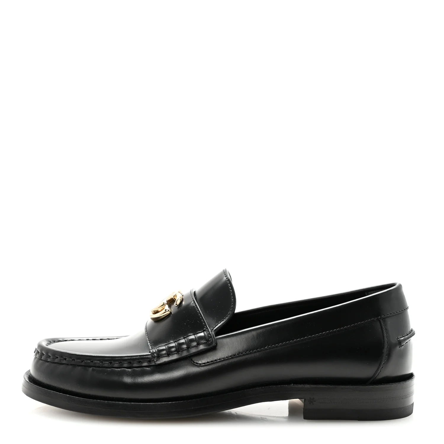 Calfskin Millennial Ribot Womens GG Loafers 37.5 Black