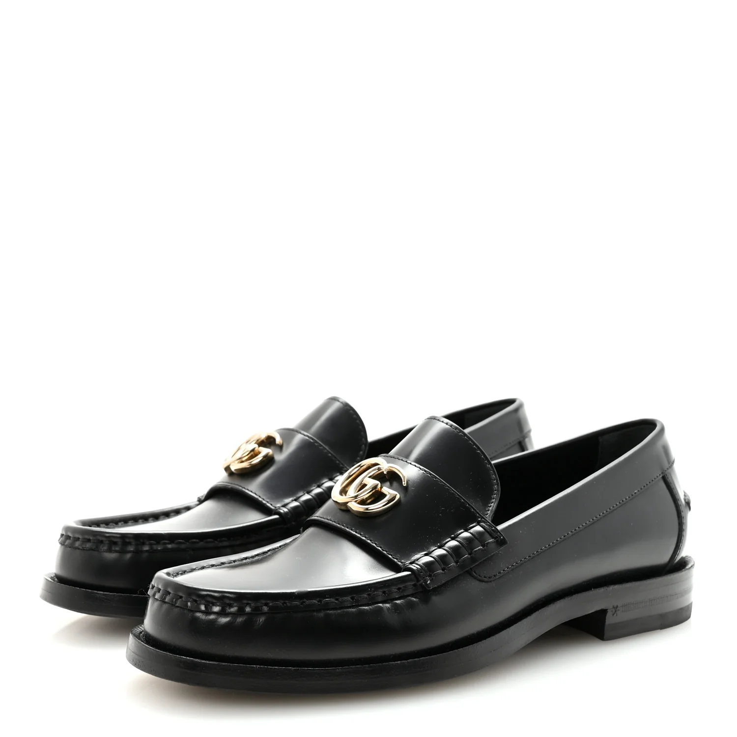 Calfskin Millennial Ribot Womens GG Loafers 37.5 Black - Image 4