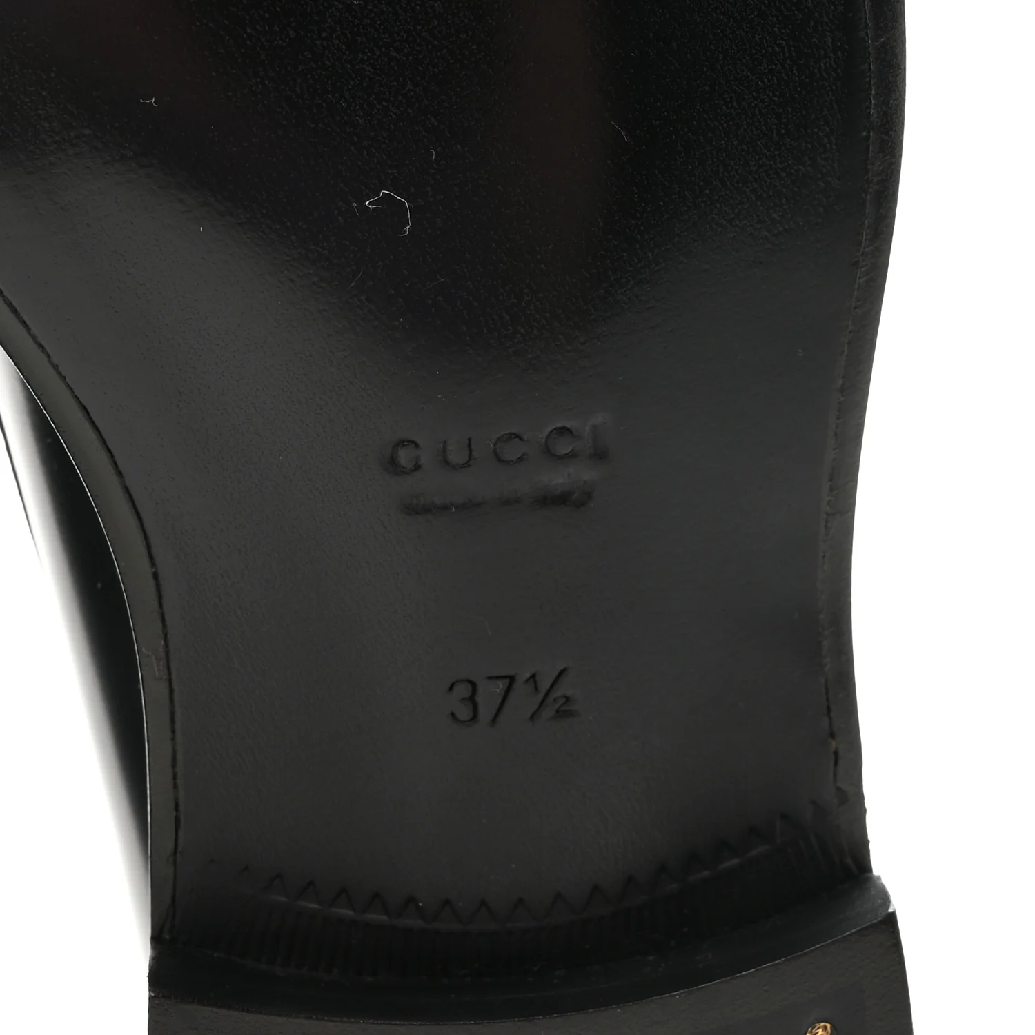 Calfskin Millennial Ribot Womens GG Loafers 37.5 Black - Image 7