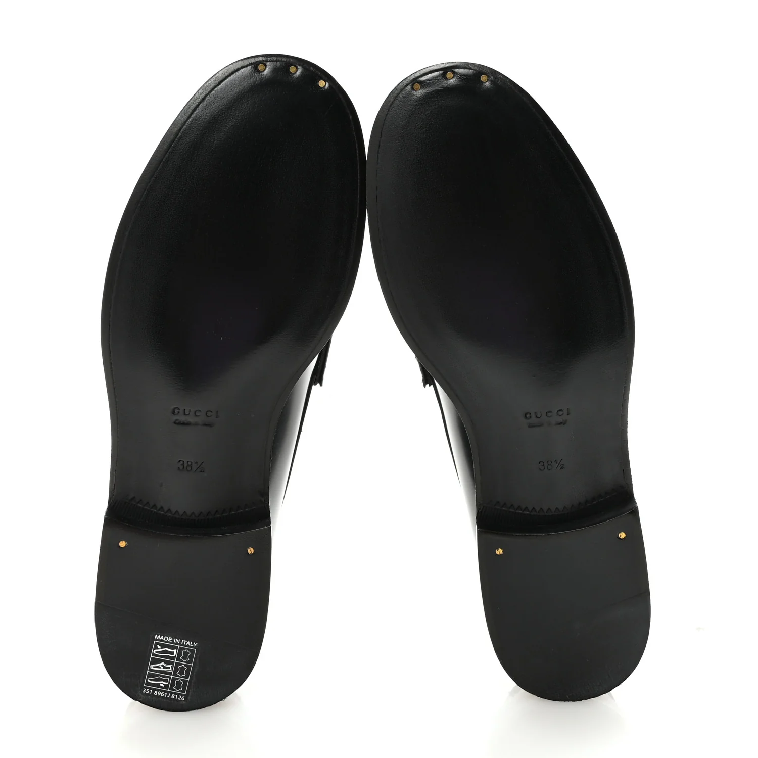 Calfskin Millennial Ribot Womens GG Loafers 38.5 Black - Image 6