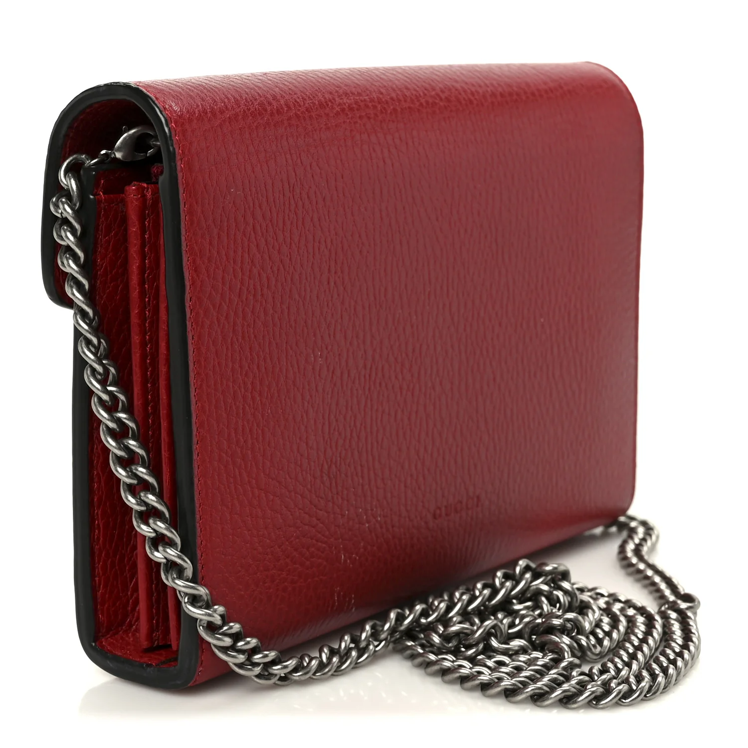 Calfskin Mini Dionysus Chain Wallet Hibiscus Red - Image 3