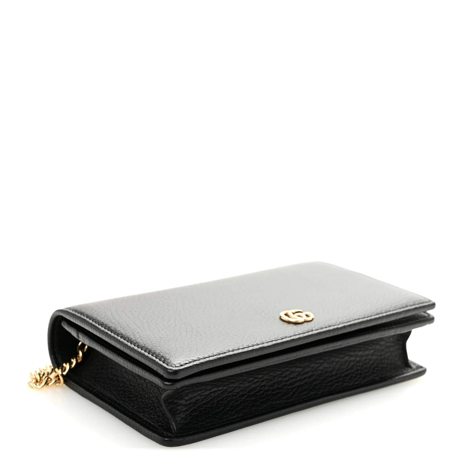 Calfskin Mini GG Marmont Chain Wallet Black - Image 4