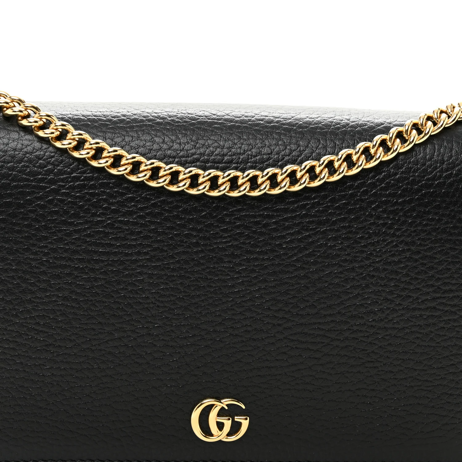 Calfskin Mini GG Marmont Chain Wallet Black - Image 7