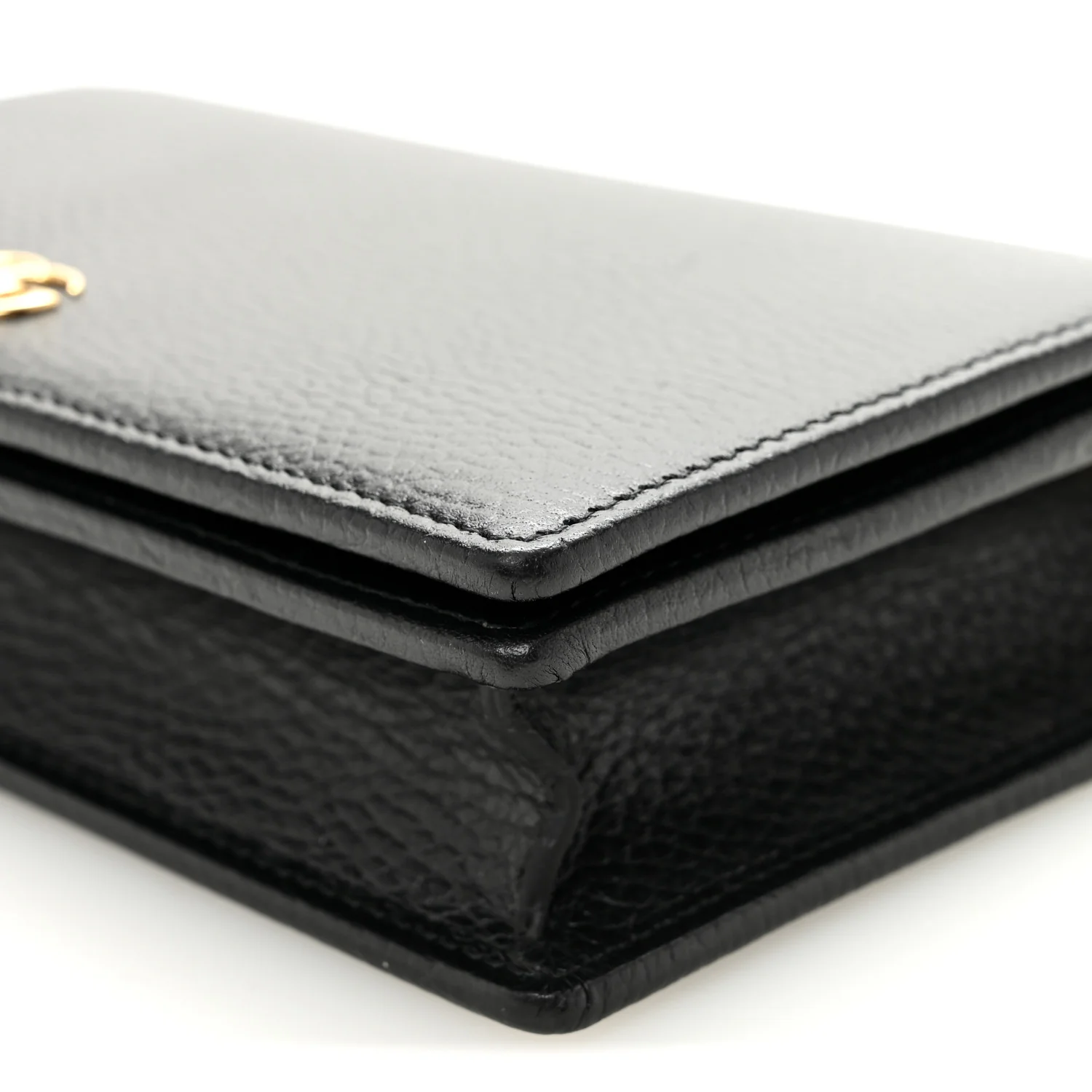 Calfskin Mini GG Marmont Chain Wallet Black - Image 9