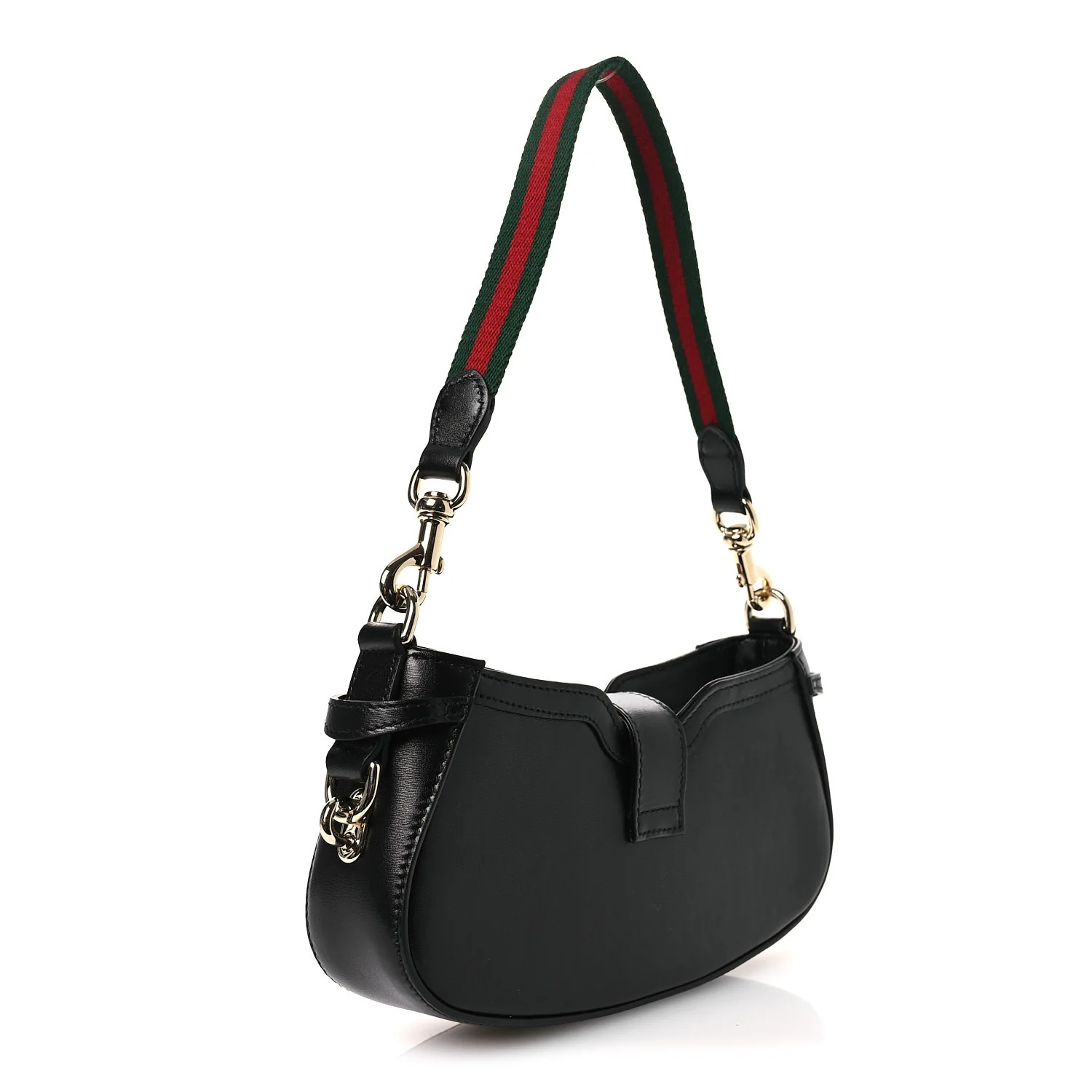 Calfskin Mini Moon Side Shoulder Bag Black - Image 2