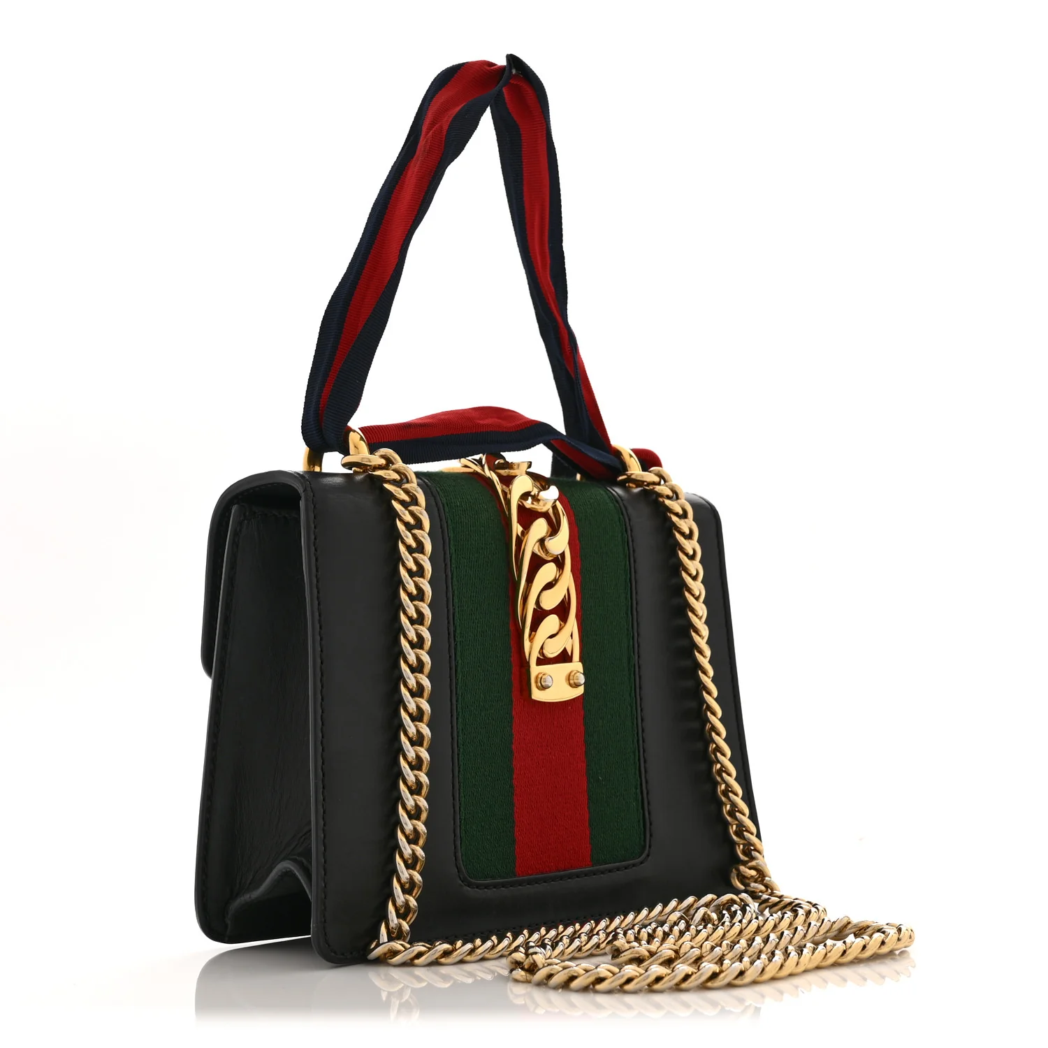 Calfskin Mini Sylvie Chain Shoulder Bag Black - Image 3