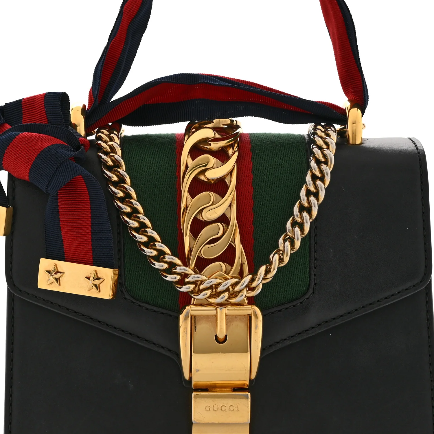 Calfskin Mini Sylvie Chain Shoulder Bag Black - Image 9
