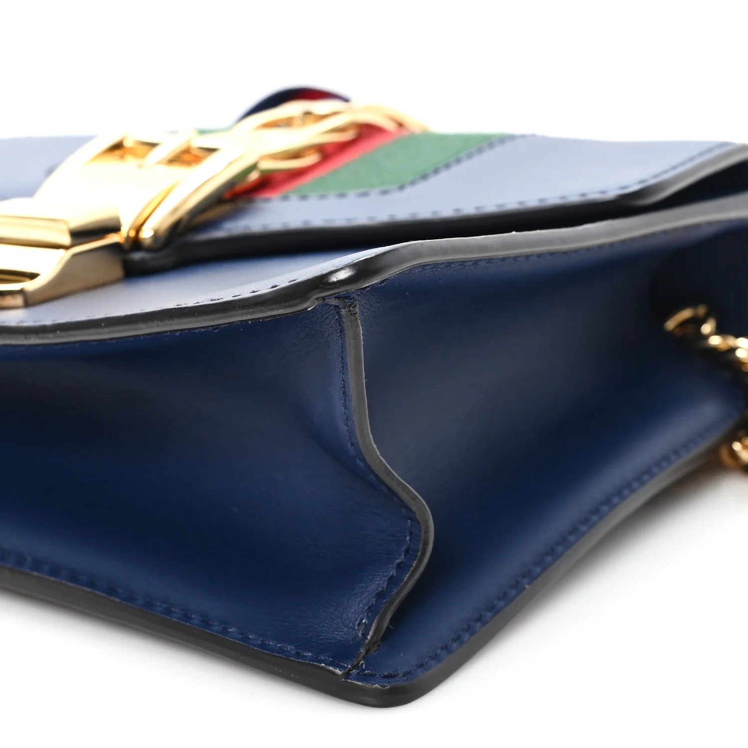 Calfskin Mini Sylvie Chain Shoulder Bag Blue Agata - Image 10