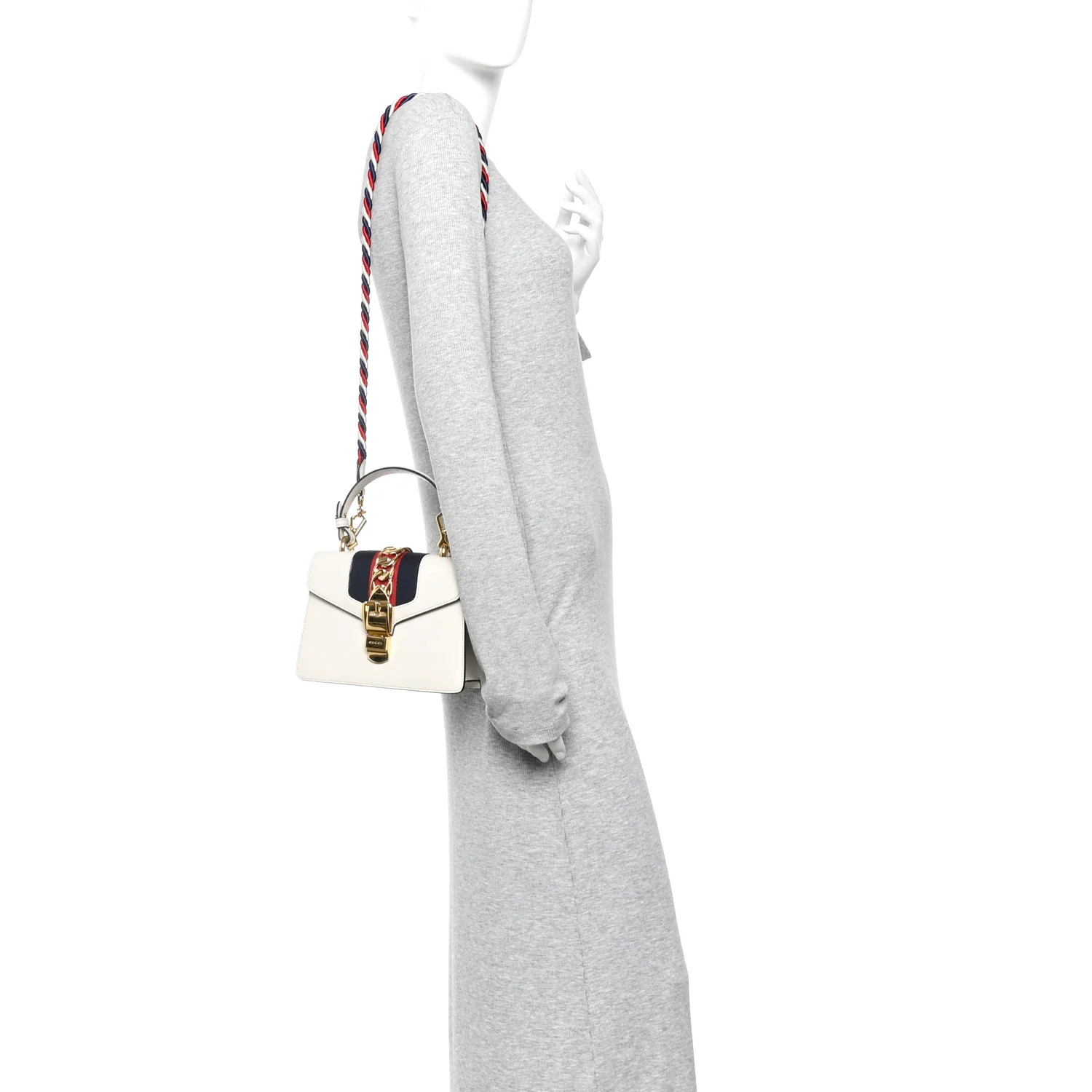 Calfskin Mini Sylvie Top Handle Bag White - Image 2