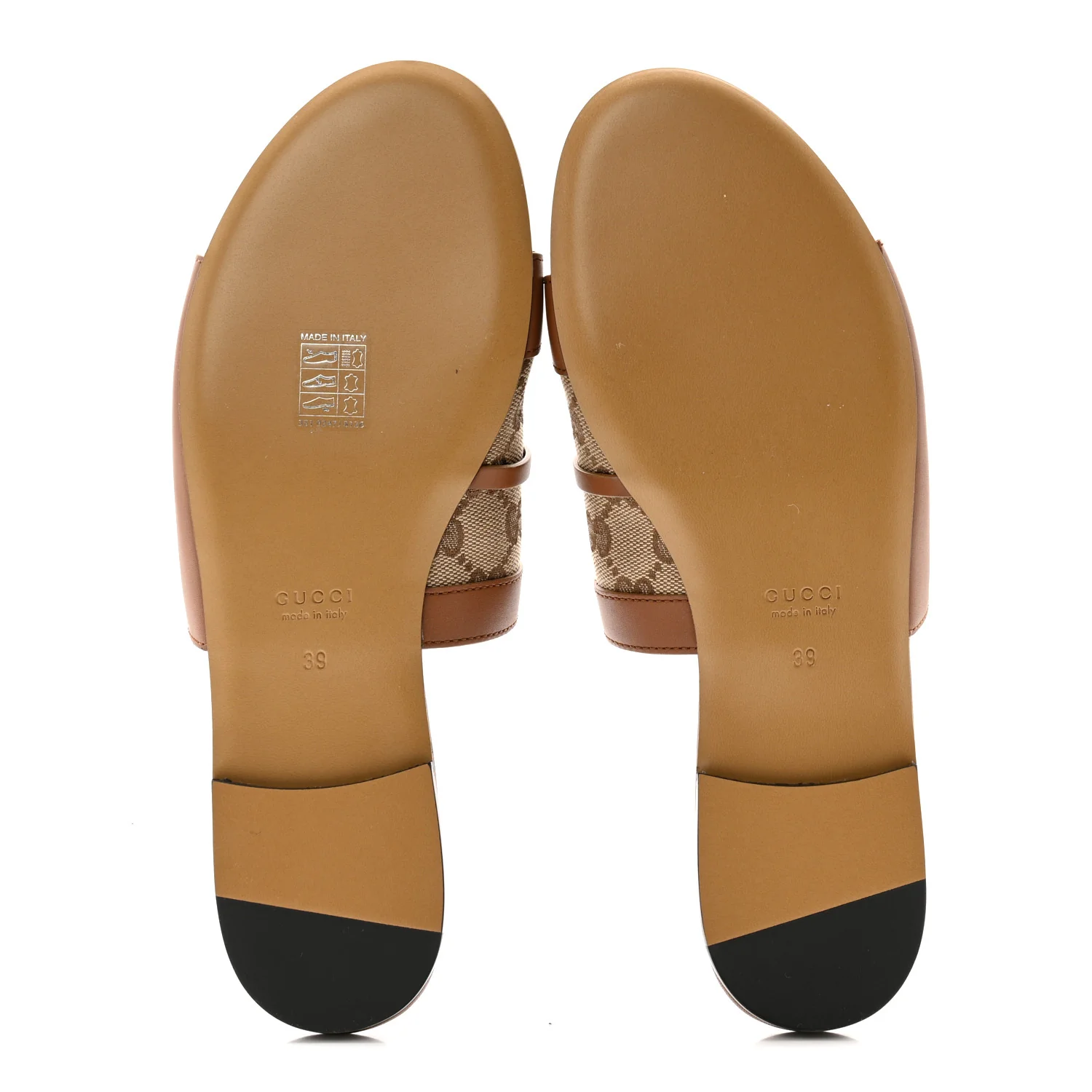 Calfskin Monogram Horsebit Womens Slide Sandals 39 Beige Ebony Sundial - Image 6