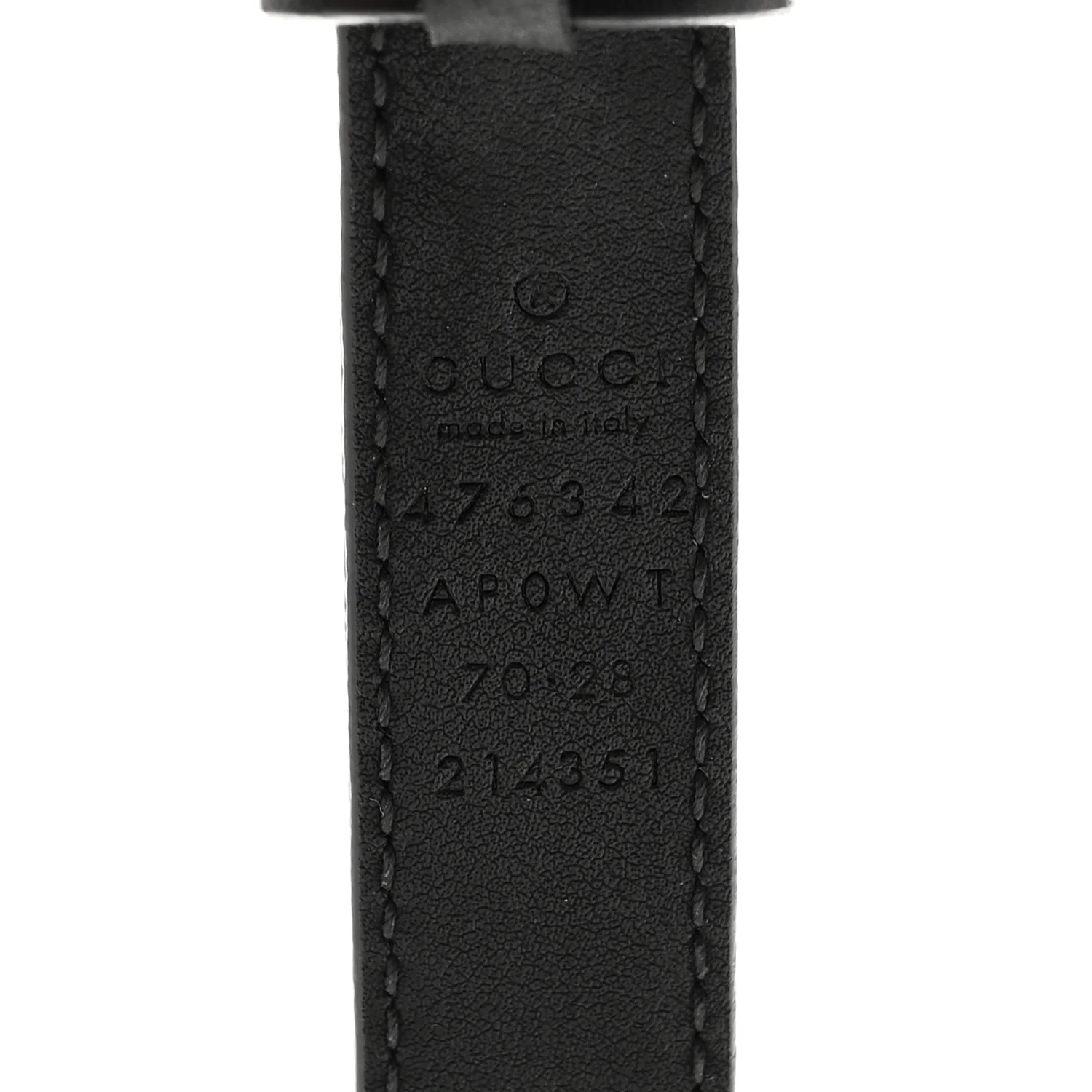 Calfskin Pearl Double G 20mm Belt 70 28 Black Cream - Image 3