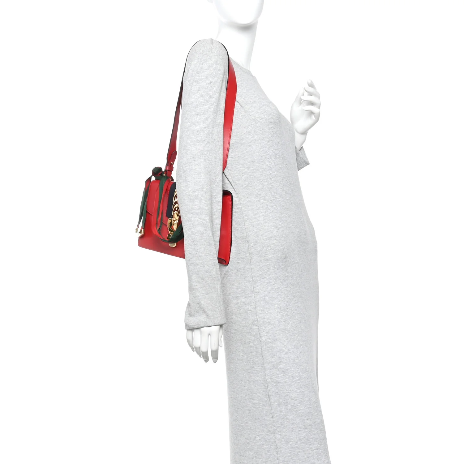Calfskin Small Sylvie Shoulder Bag Hibiscus Red - Image 2