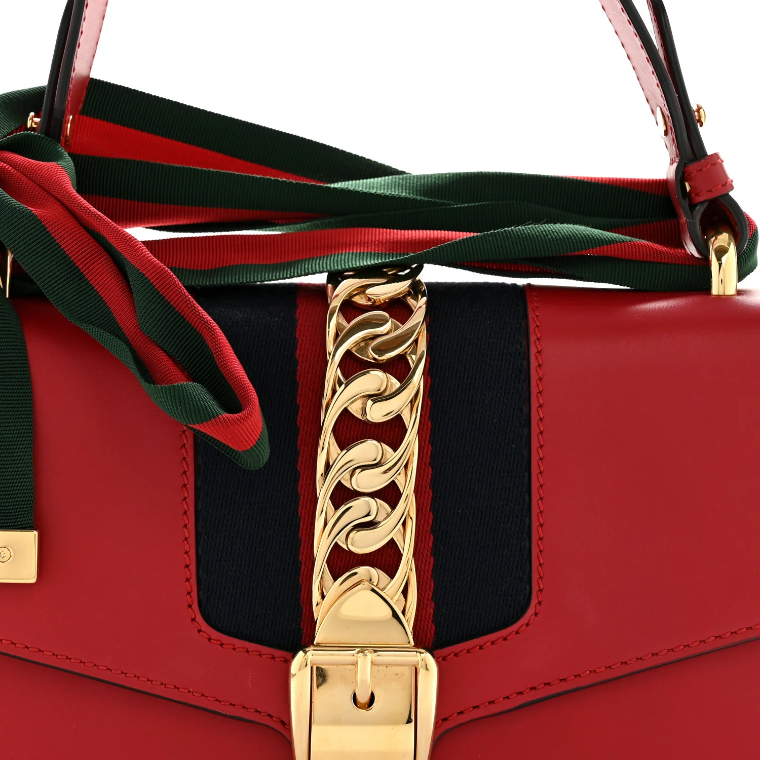 Calfskin Small Sylvie Shoulder Bag Hibiscus Red - Image 8