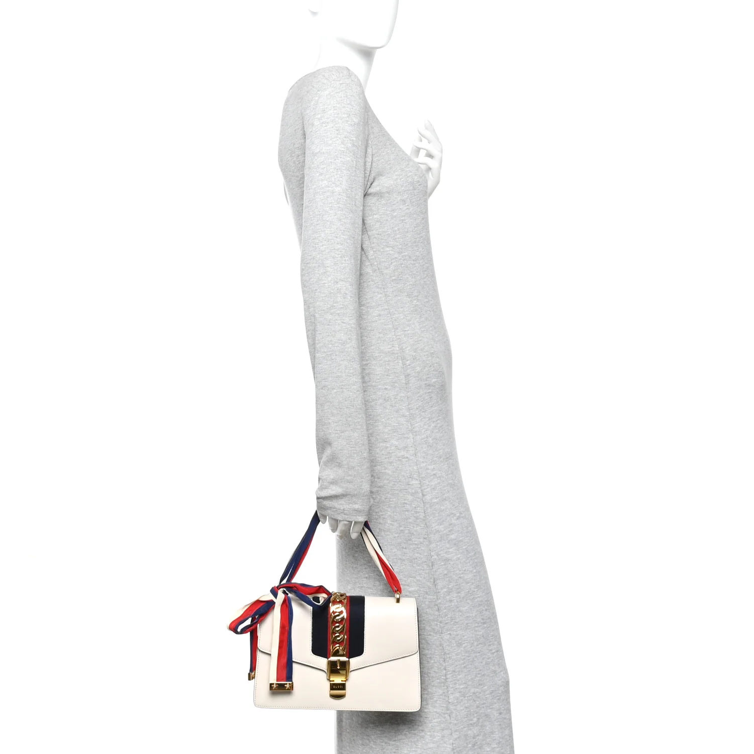 Calfskin Small Sylvie Shoulder Bag Off White - Image 2