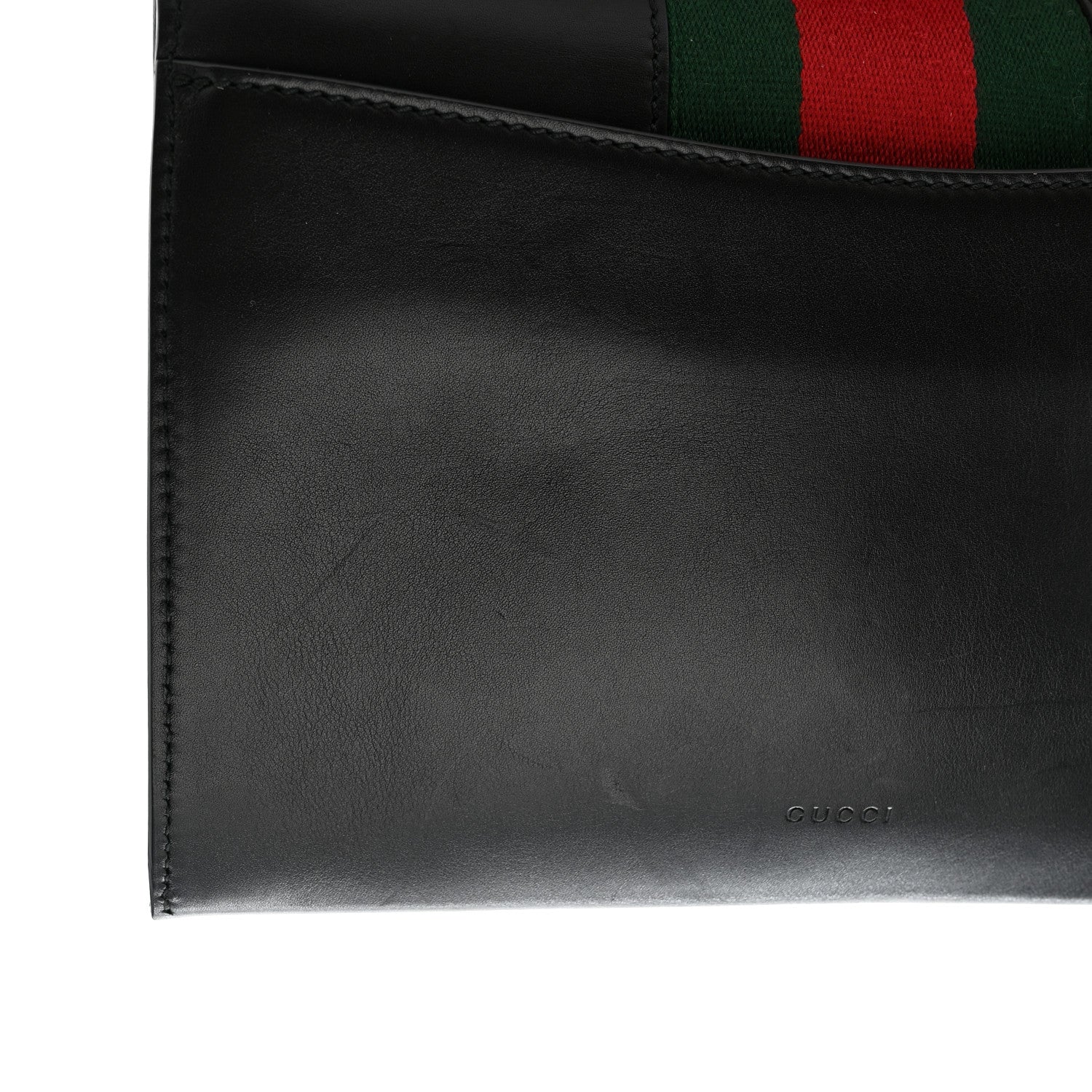 Calfskin Small Sylvie Wristlet Clutch Black - Image 14