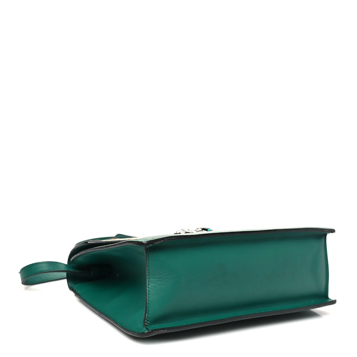 Calfskin Snakeskin Small Lilith Top Handle Bag Green - Image 4