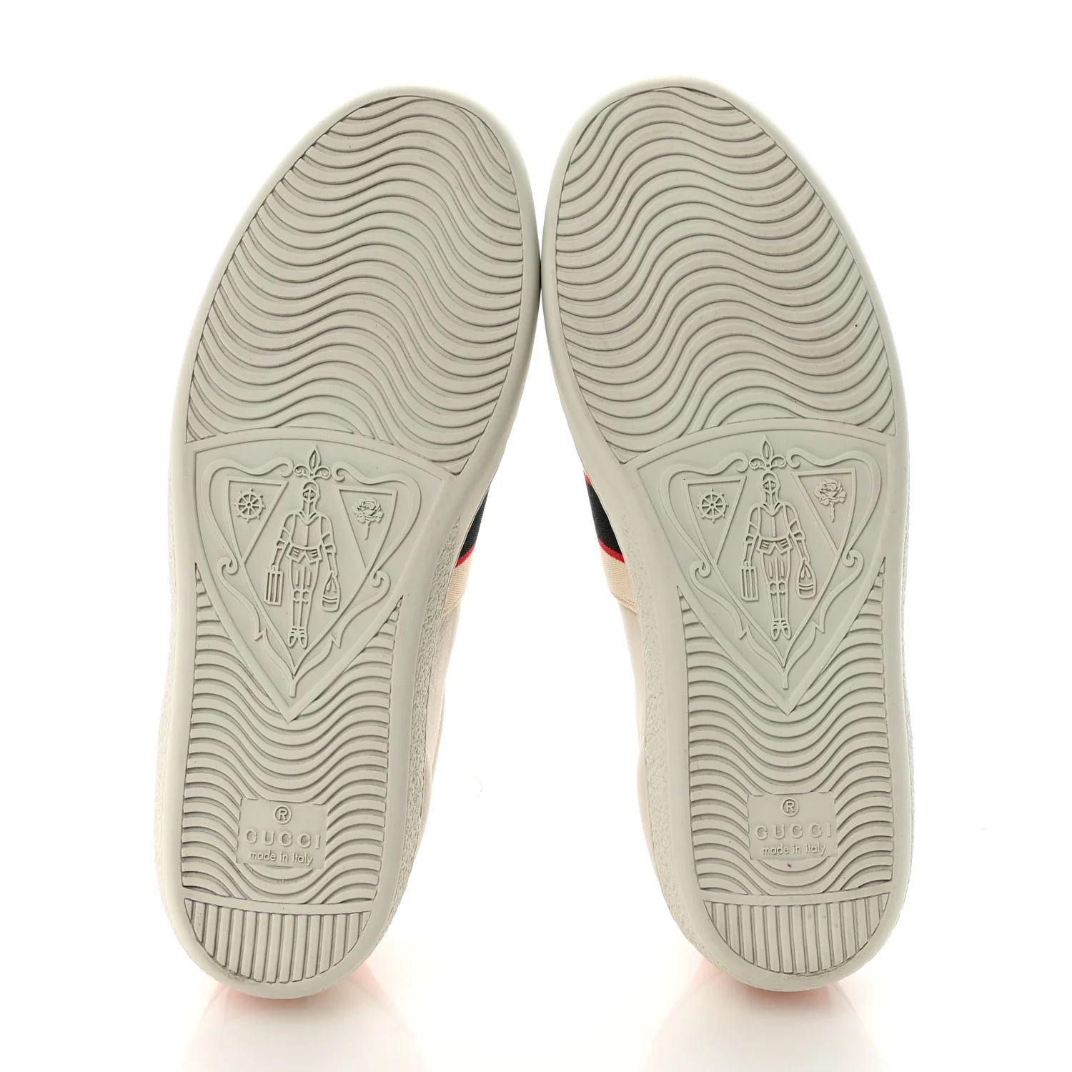 Calfskin Stripe Womens New Ace Sneakers 36 New Mystic White Ecru Red Flame - Image 6