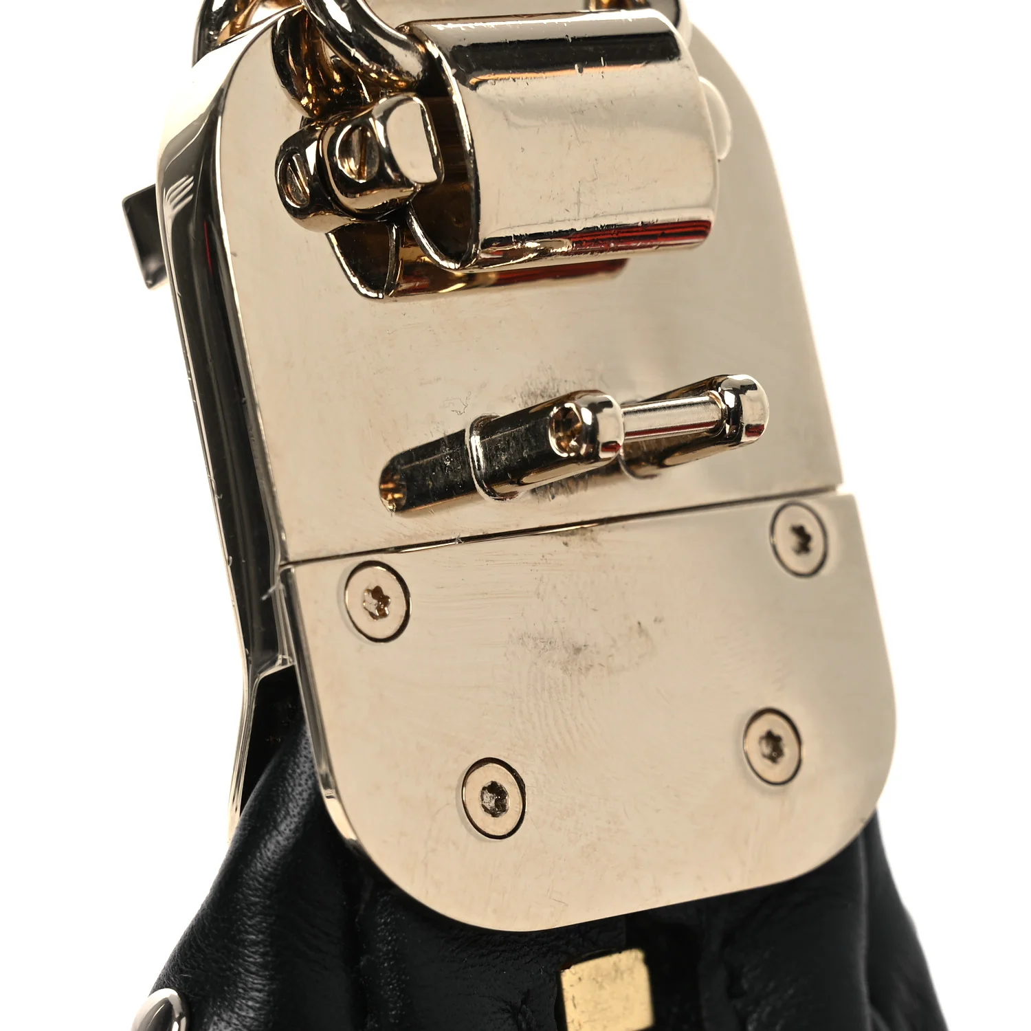 Calfskin Studded Web Mini Attache Hobo Black - Image 12