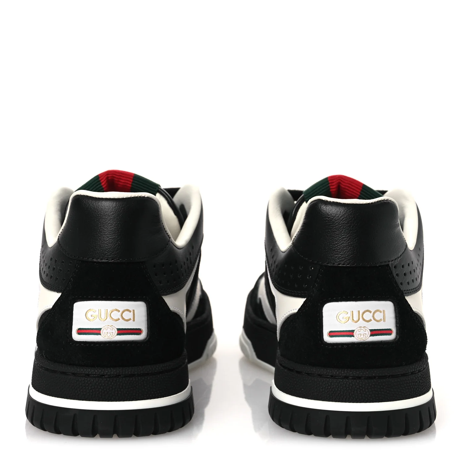 Calfskin Suede GG Monogram Re-Web Womens Sneakers 38 White Black - Image 6