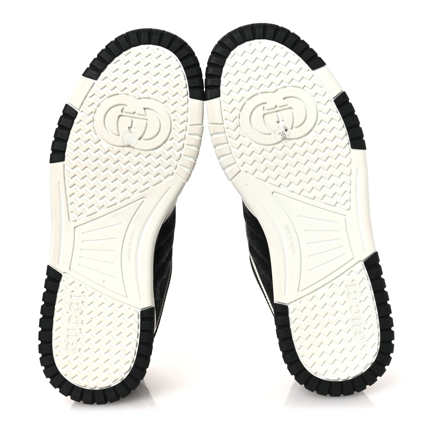 Calfskin Suede GG Monogram Re-Web Womens Sneakers 38 White Black - Image 7