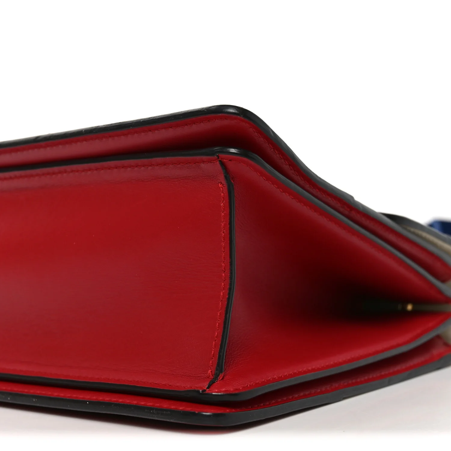 Calfskin Sylvie Web Small Queen Margaret Top Handle Bag Hibiscus Red Mystic White - Image 10