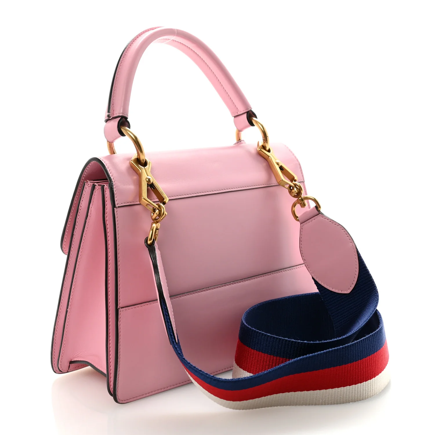 Calfskin Sylvie Web Small Queen Margaret Top Handle Bag Sugar Pink - Image 3