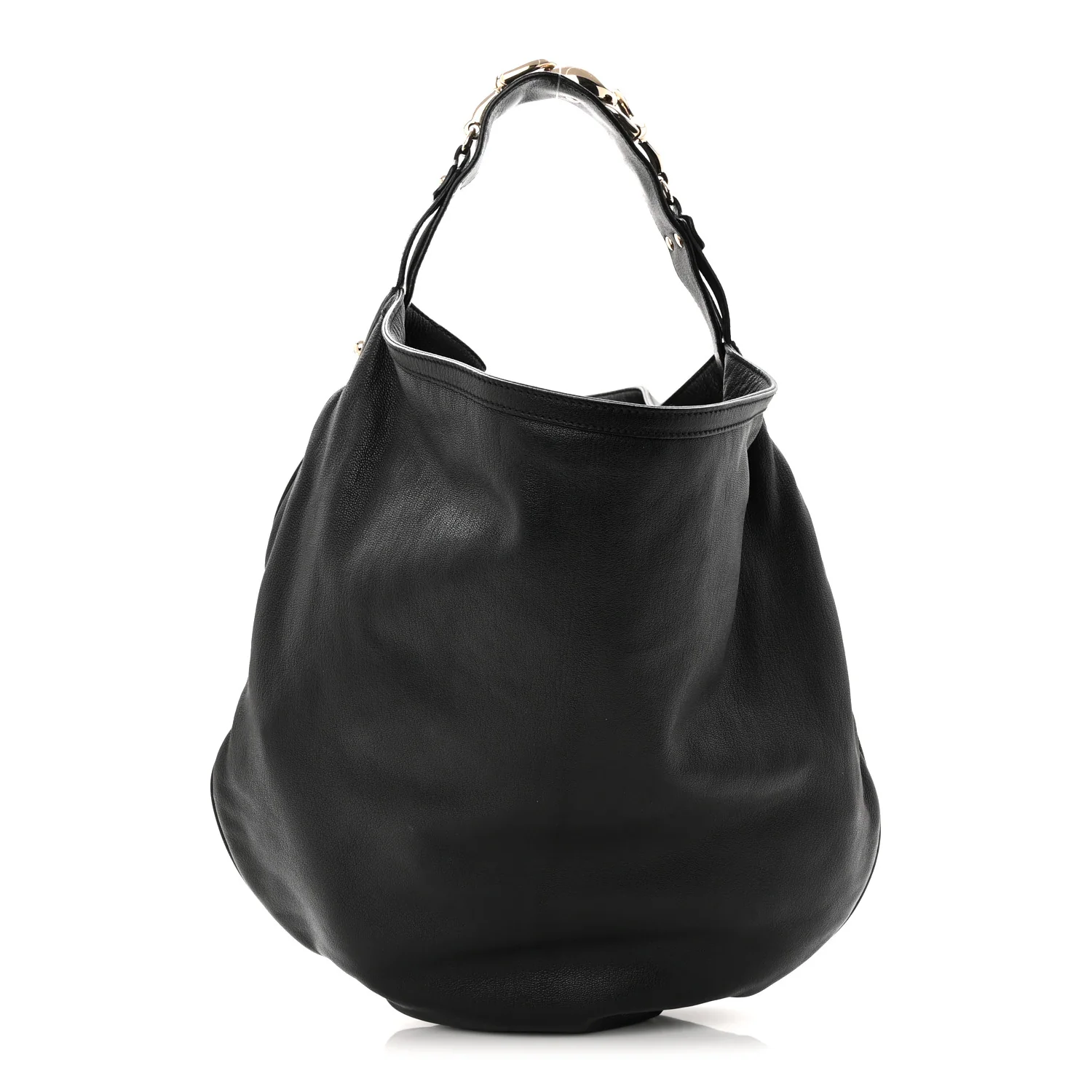 Calfskin Wave Hobo Black