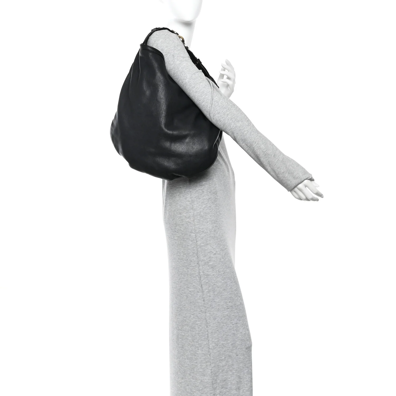 Calfskin Wave Hobo Black - Image 2