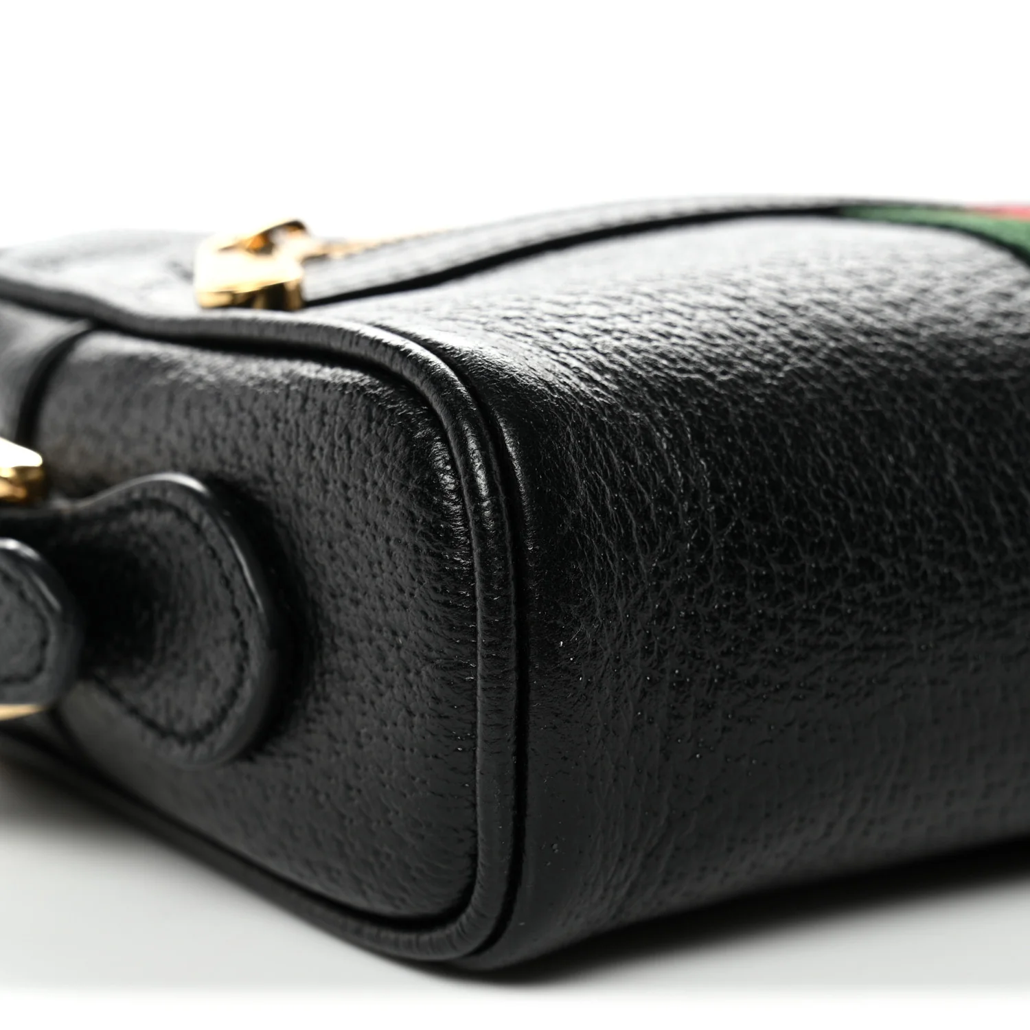 Calfskin Web Mini Ophidia Shoulder Bag Black - Image 9