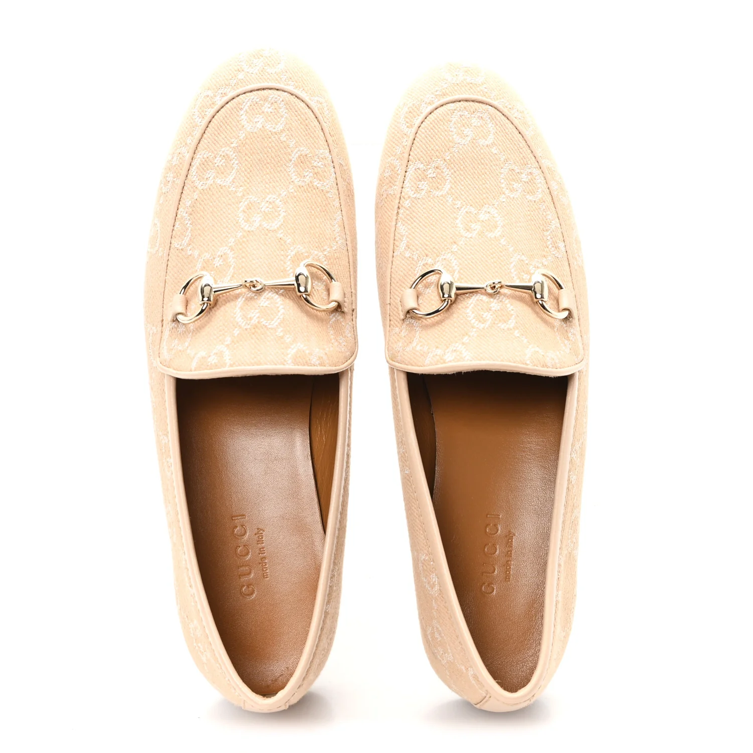 Canvas GG Monogram Horsebit Womens Jordaan Loafers 35.5 Souffle Rose - Image 2