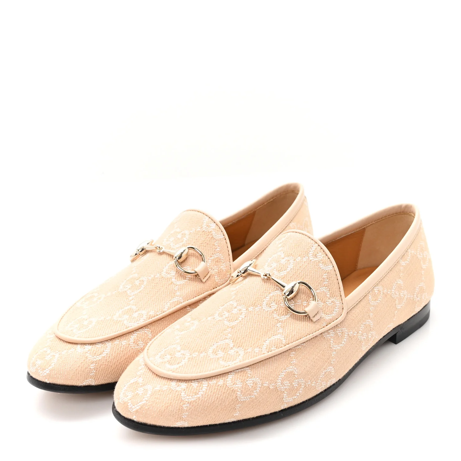 Canvas GG Monogram Horsebit Womens Jordaan Loafers 35.5 Souffle Rose - Image 4