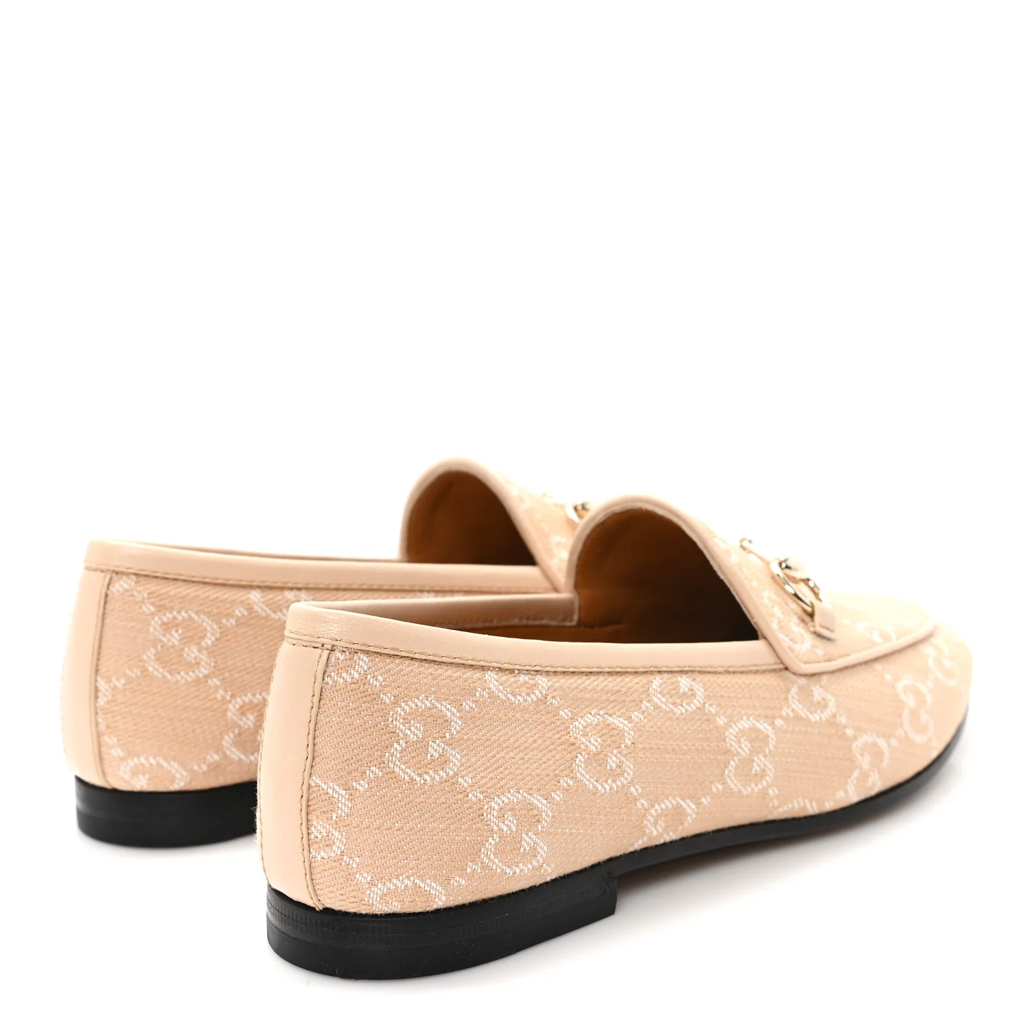Canvas GG Monogram Horsebit Womens Jordaan Loafers 35.5 Souffle Rose - Image 5