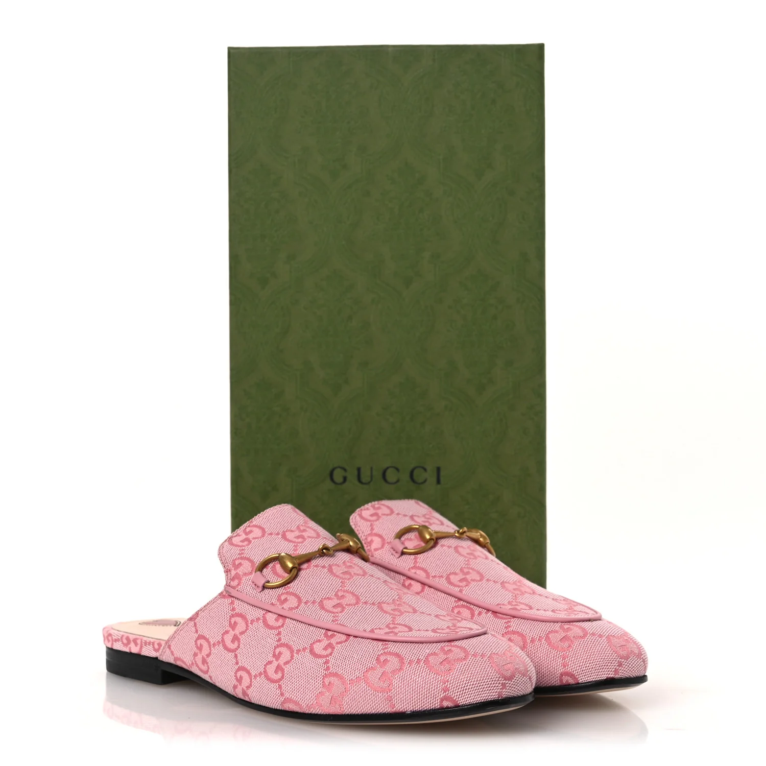 Canvas GG Monogram Nappa Womens Princetown Slippers 38 Cotton Candy Dark Cotton Candy Wild Rose - Image 12