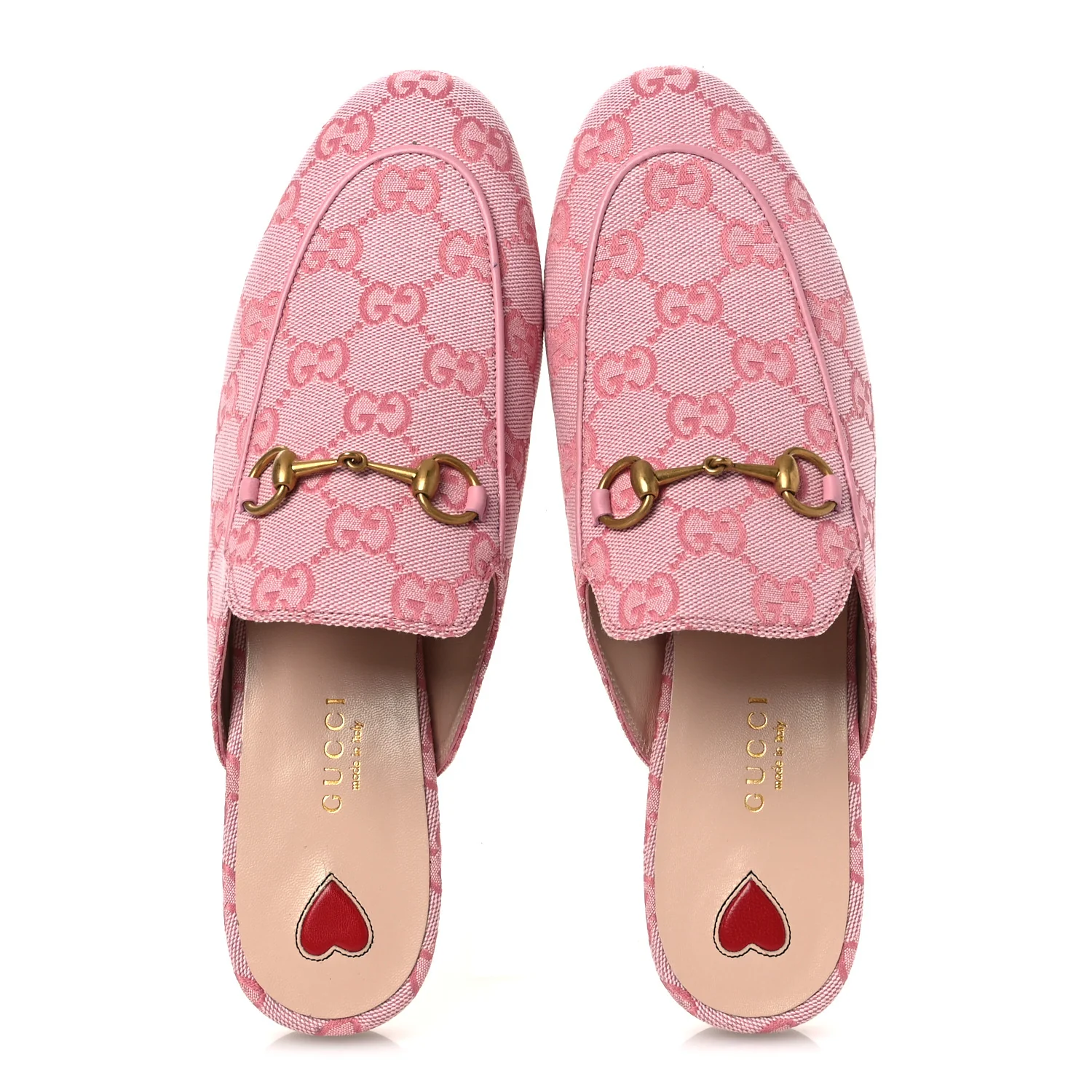 Canvas GG Monogram Nappa Womens Princetown Slippers 38 Cotton Candy Dark Cotton Candy Wild Rose - Image 2