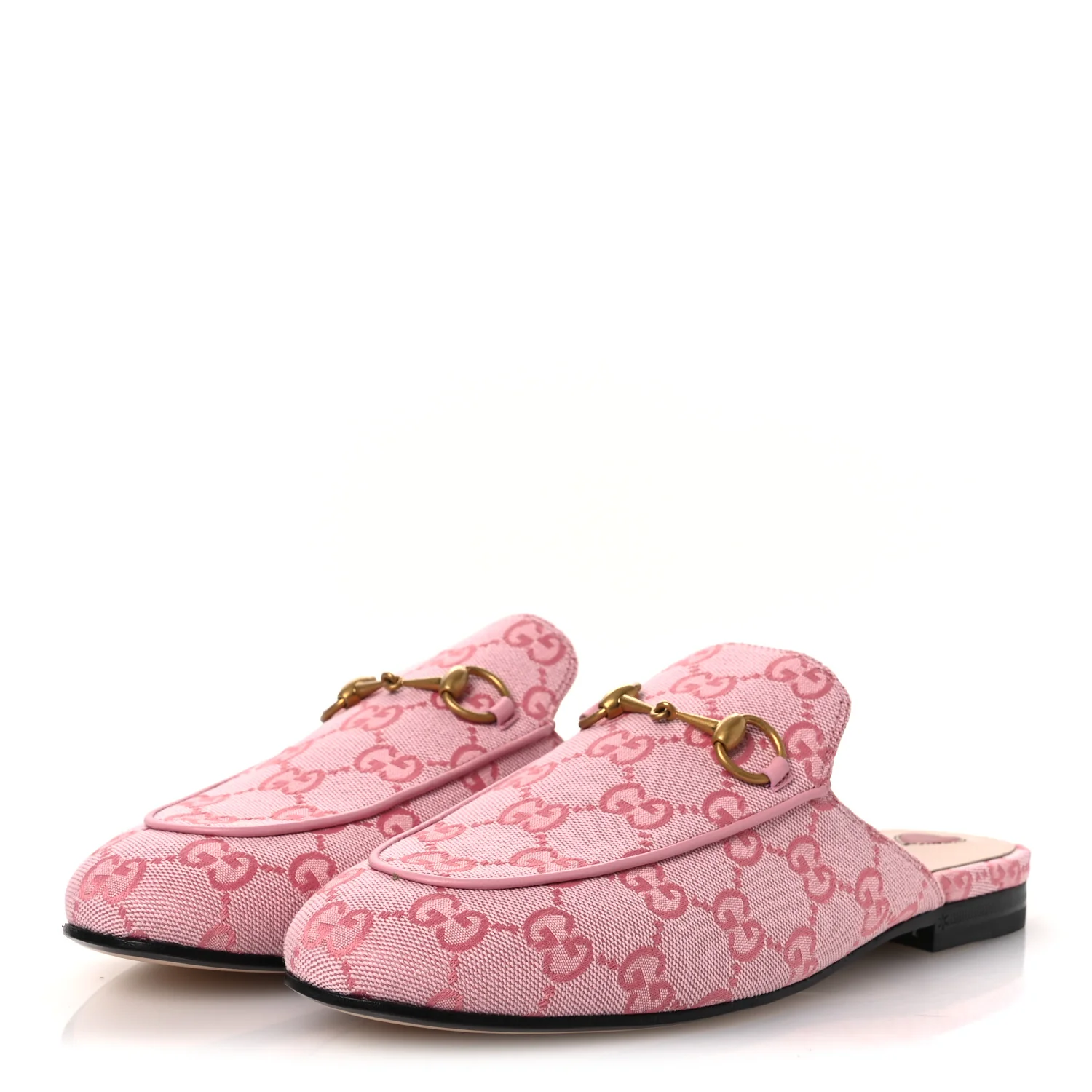 Canvas GG Monogram Nappa Womens Princetown Slippers 38 Cotton Candy Dark Cotton Candy Wild Rose - Image 4