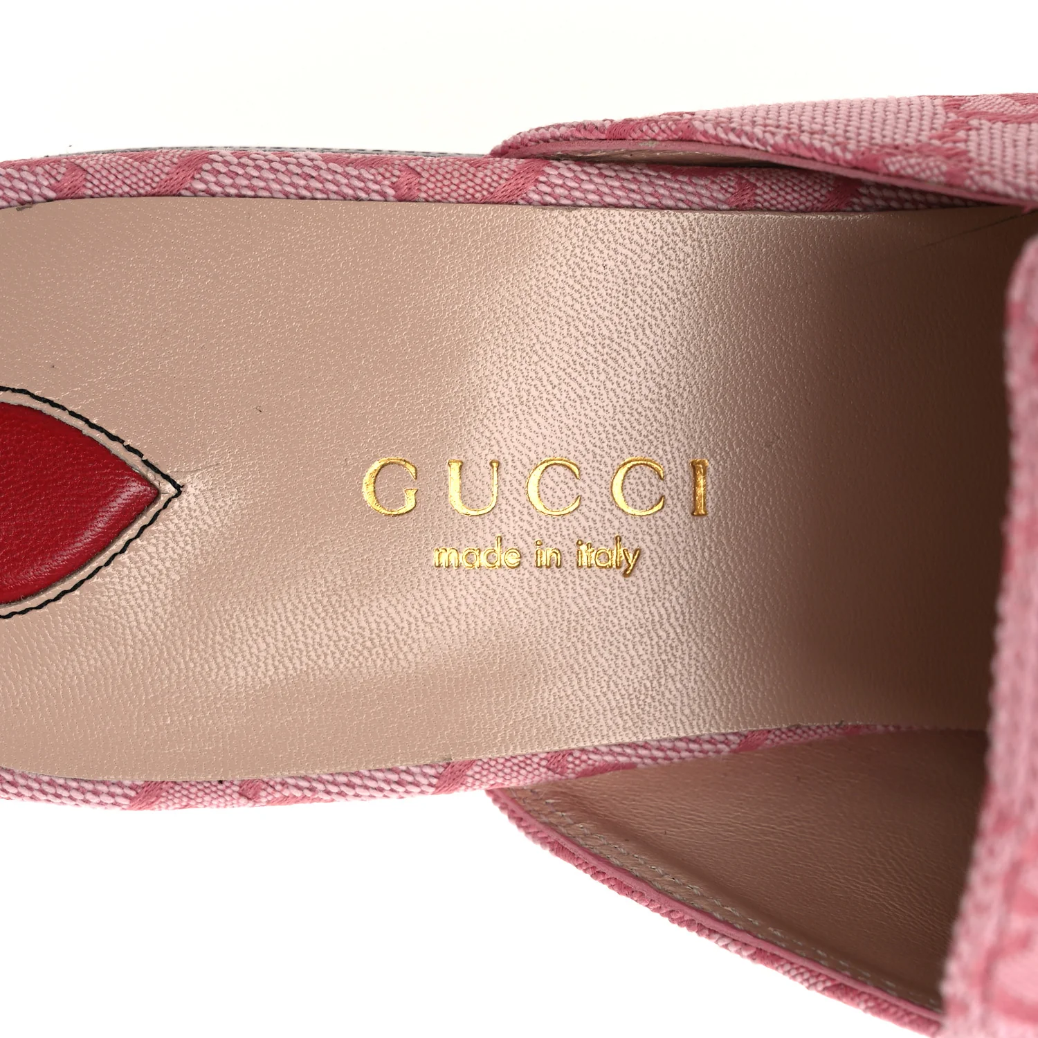Canvas GG Monogram Nappa Womens Princetown Slippers 38 Cotton Candy Dark Cotton Candy Wild Rose - Image 9