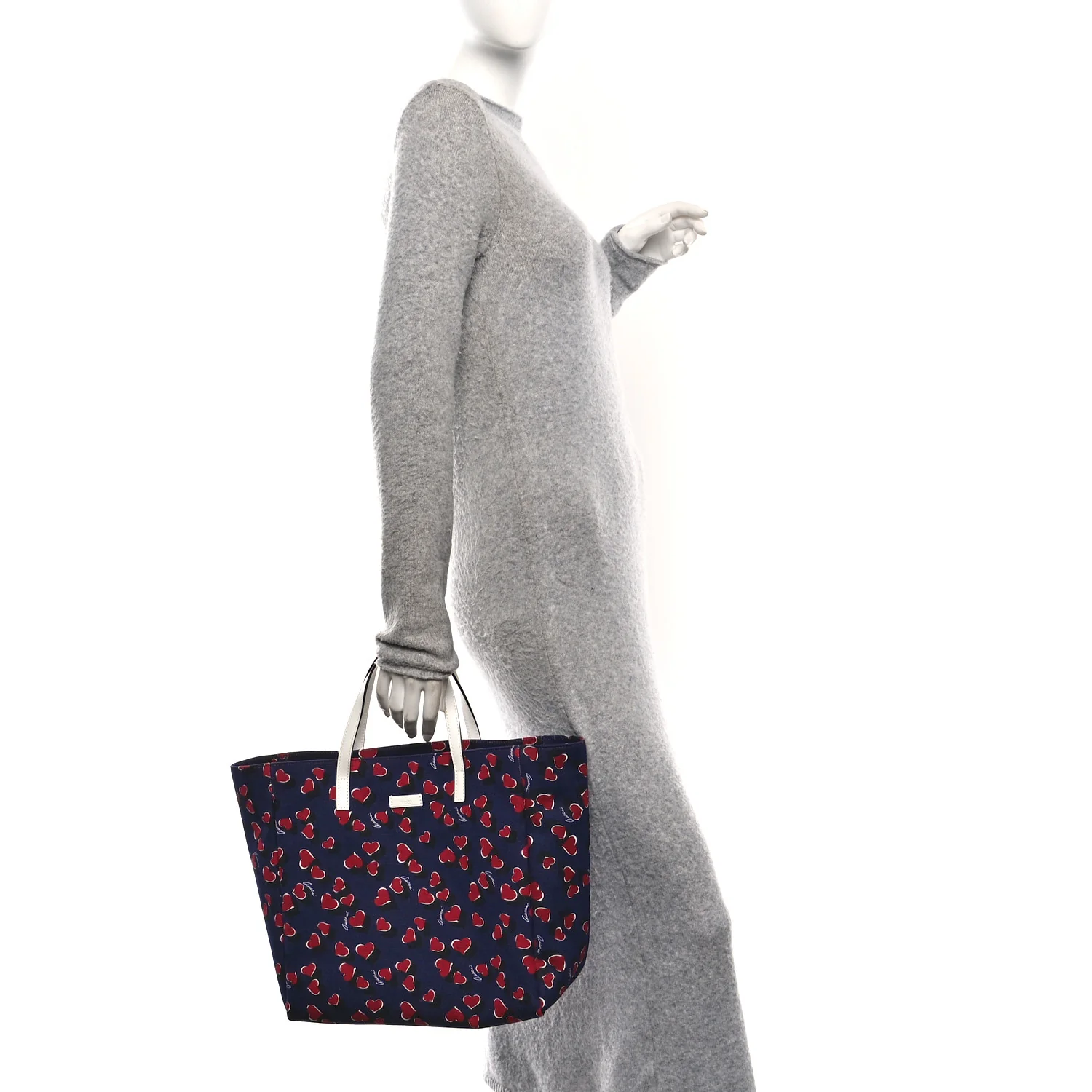 Canvas Heartbeat Print Medium Tote New Wine - Image 2