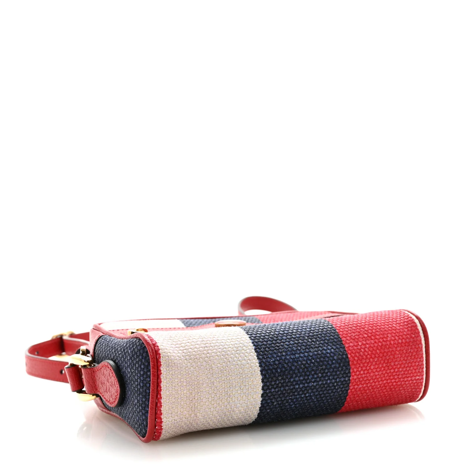 Canvas Sylvie Stripe Mini Ophidia Camera Bag Mystic White Hibiscus Red Maritime - Image 3