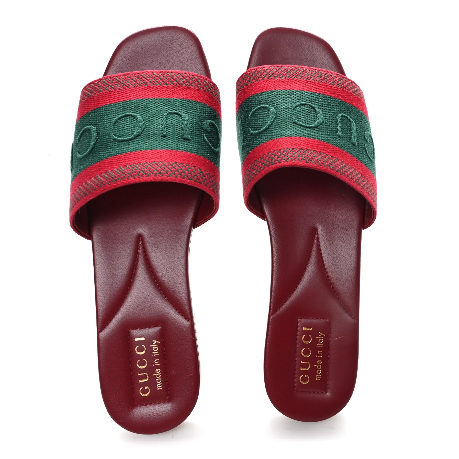 Canvas Web Womens Slide Sandals 38.5 Red Bordeaux - Image 2