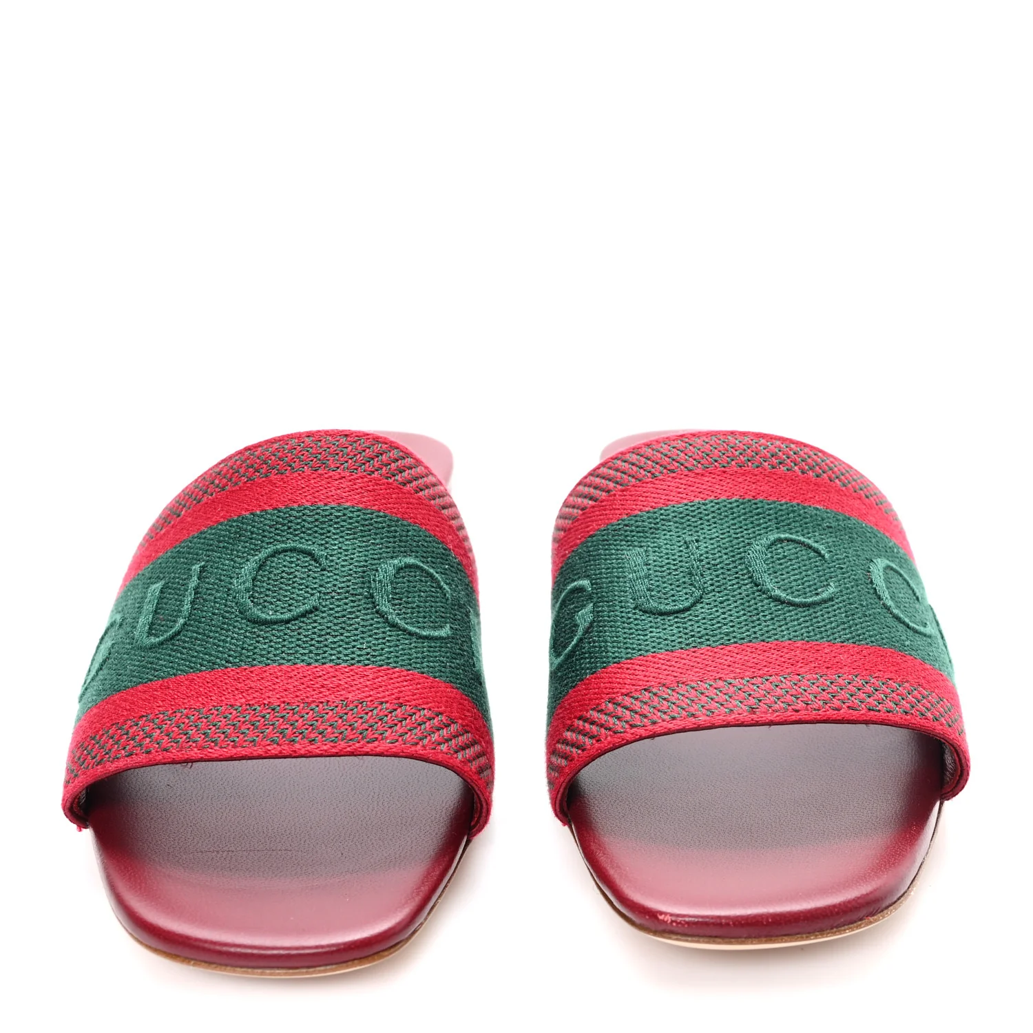 Canvas Web Womens Slide Sandals 38.5 Red Bordeaux - Image 3