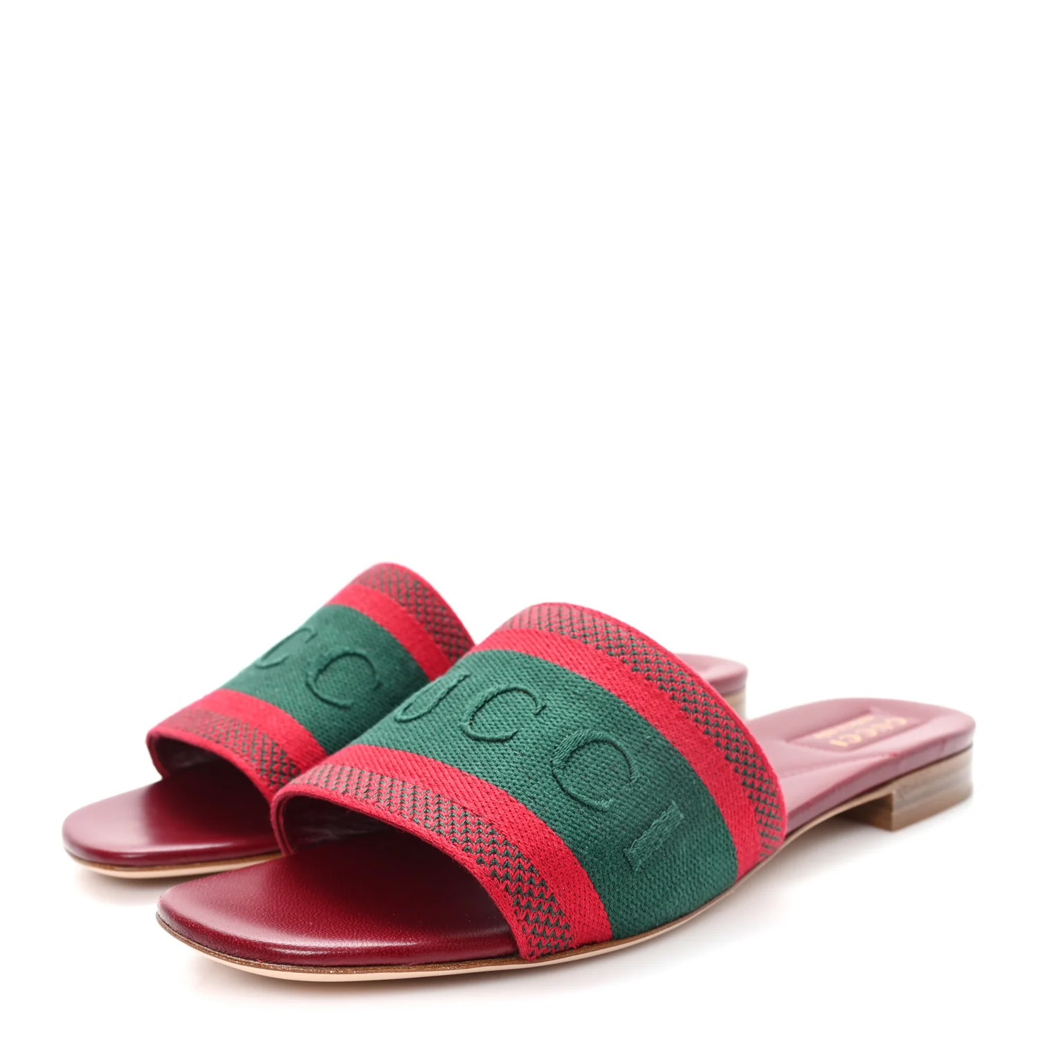 Canvas Web Womens Slide Sandals 38.5 Red Bordeaux - Image 4