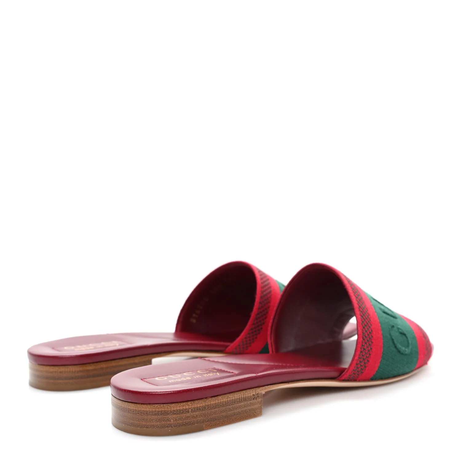 Canvas Web Womens Slide Sandals 38.5 Red Bordeaux - Image 5
