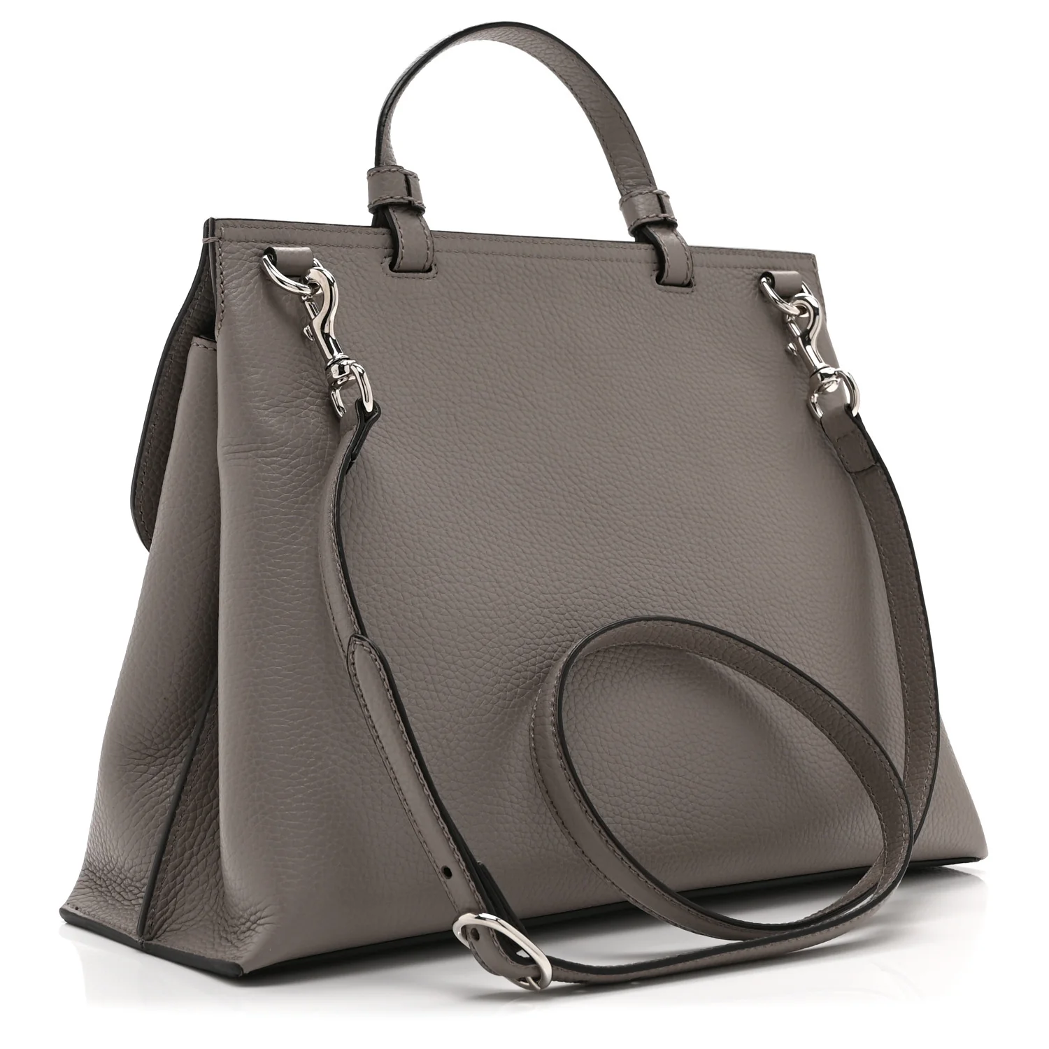 Cellarius Calfskin Medium Bamboo Daily Top Handle Bag Storm Grey - Image 3