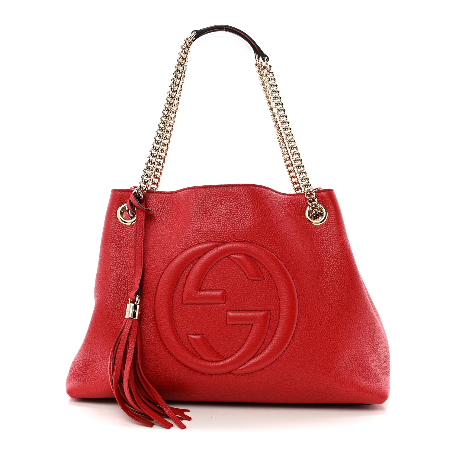 Cellarius Calfskin Medium Soho Chain Shoulder Bag Vibrant Red