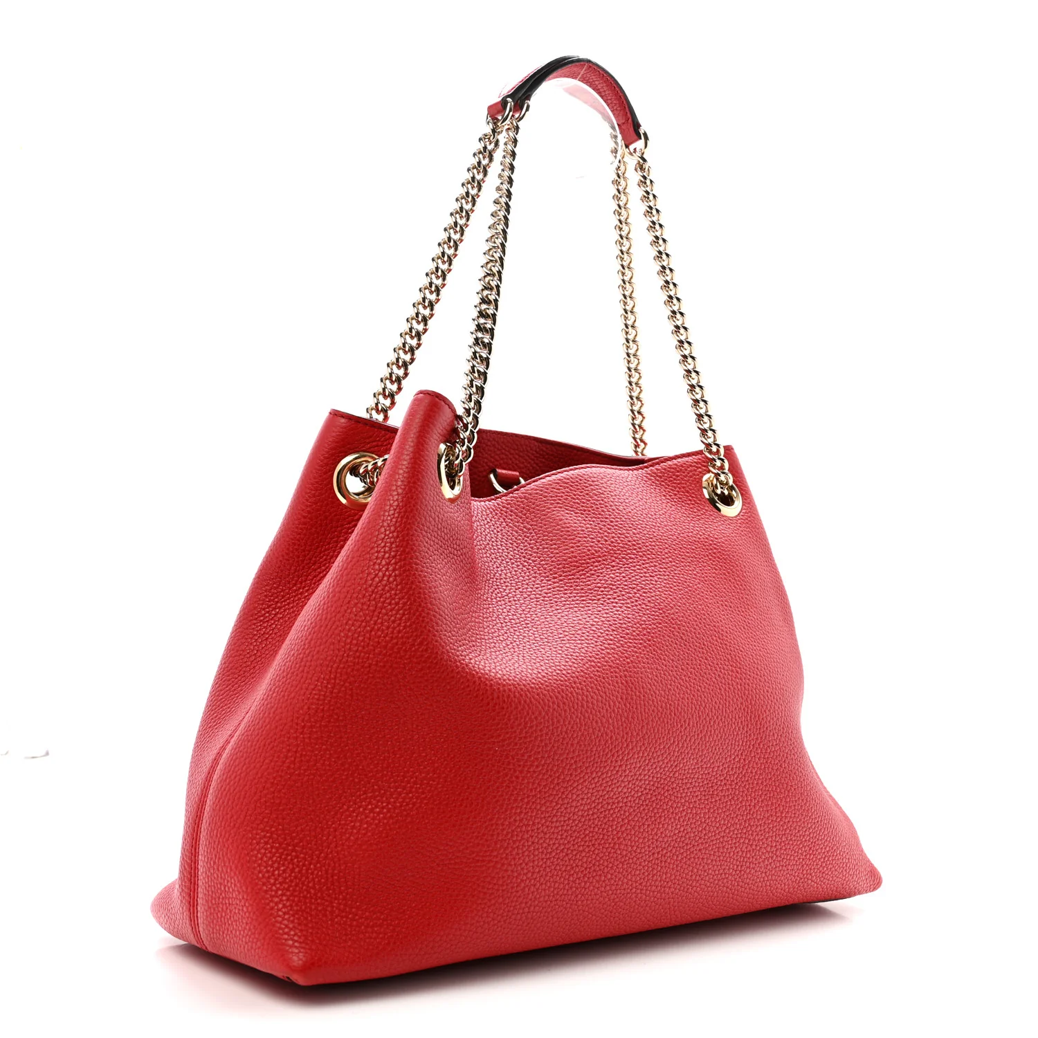 Cellarius Calfskin Medium Soho Chain Shoulder Bag Vibrant Red - Image 3