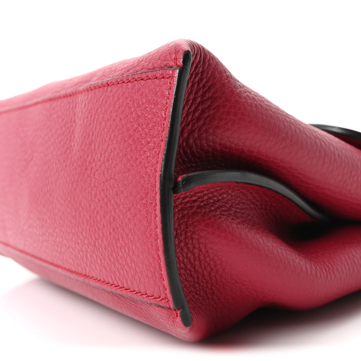 Cellarius Calfskin Small Bamboo Daily Top Handle Bag Dark Pink - Image 9