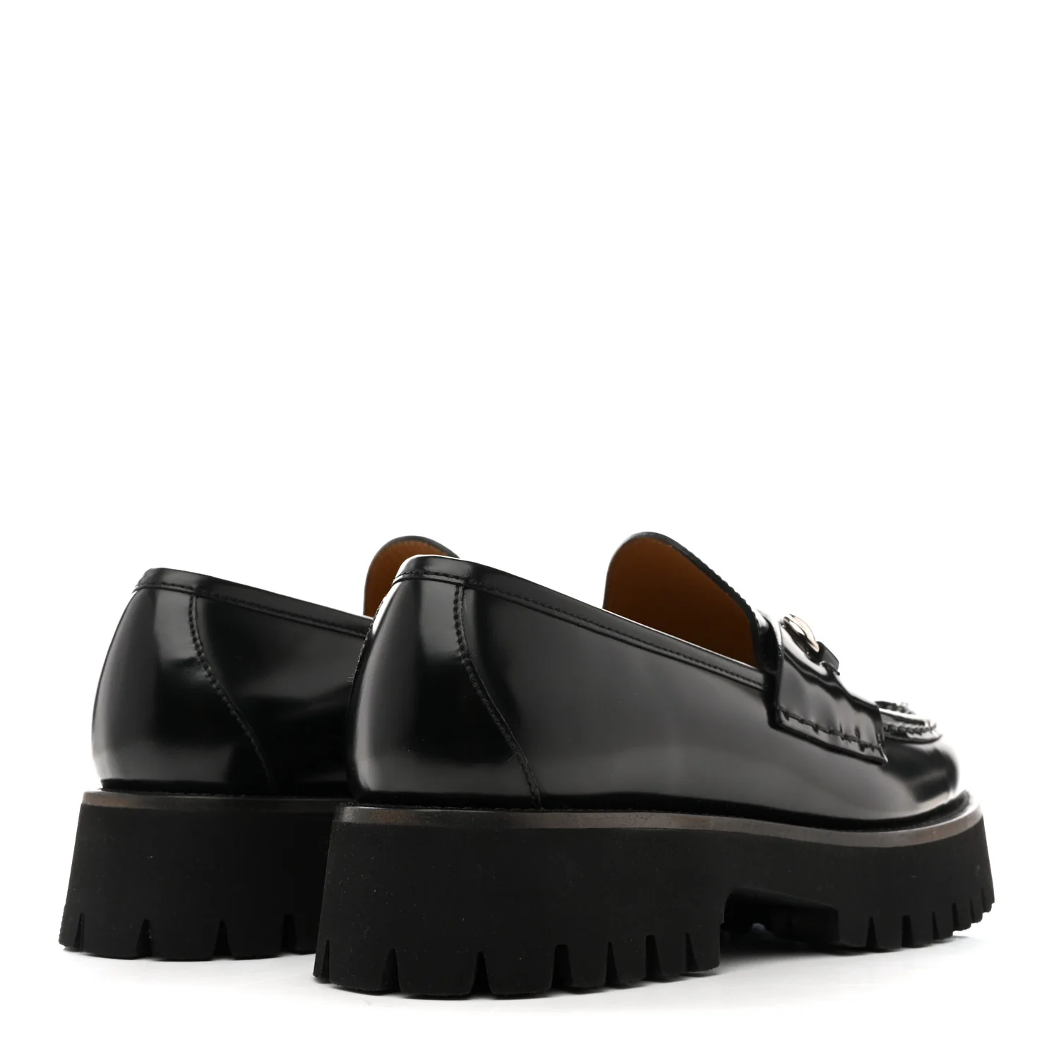 Cordovan Lux Womens Horsebit 45mm Platform Loafers 39.5 Black - Image 5