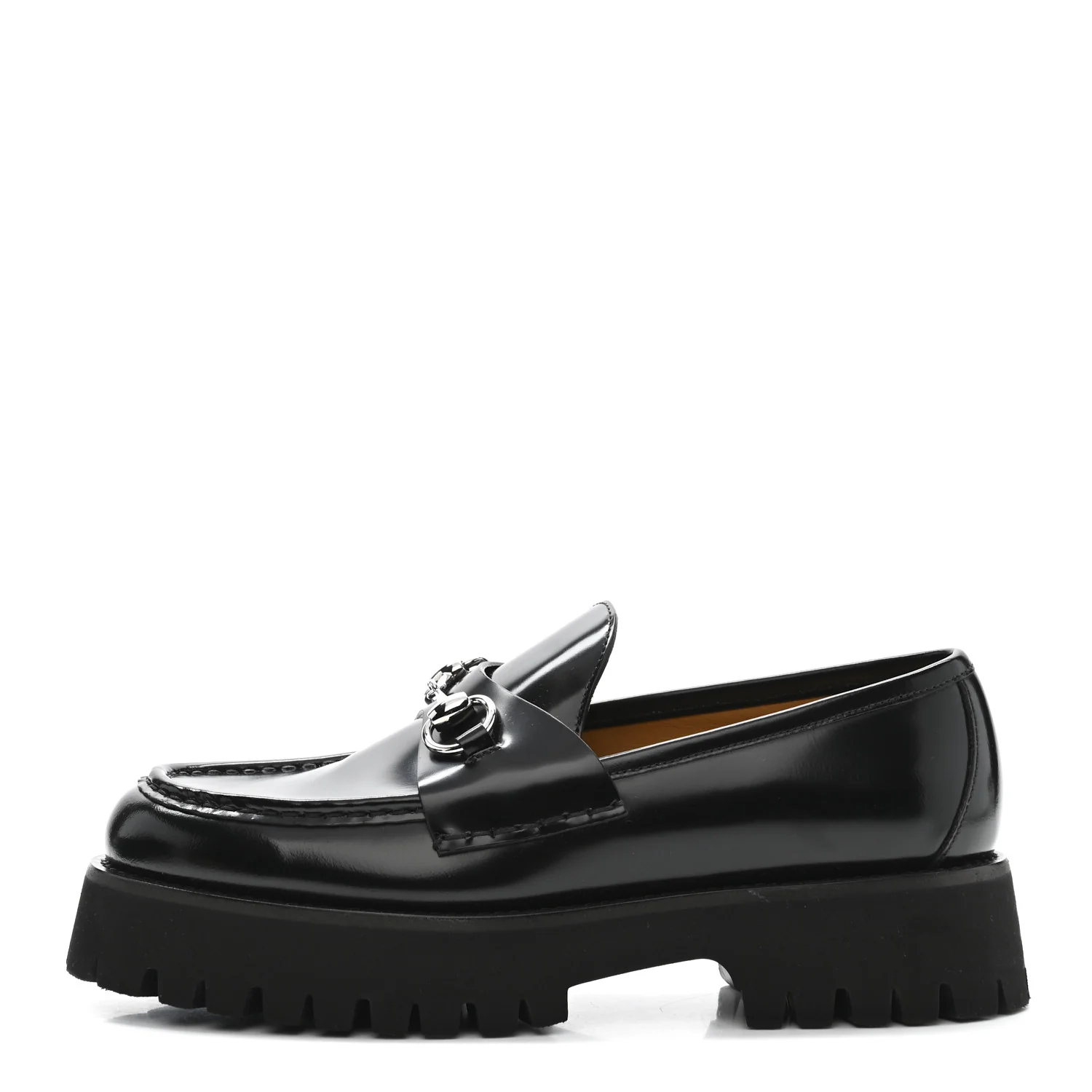 Cordovan Lux Womens Horsebit 45mm Platform Loafers 39.5 Black